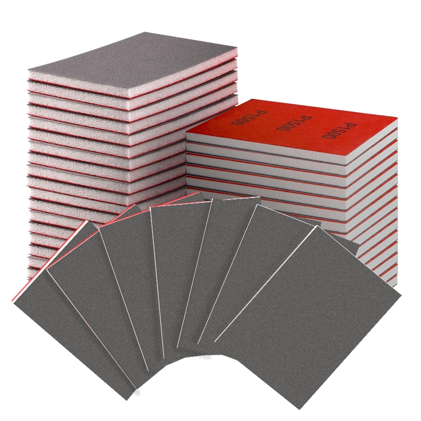 30-Pcs 3x4 Inch 1500 Grit Sanding Sponge Set, Soft Foam Hand Sanding Blocks, Ultra-Fine Wet/Dry Sandpaper for Wood, Metal, Drywall, Furniture Polishing (1500Grit)