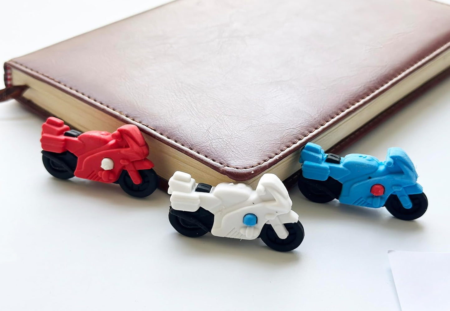 36 Pcs Pencil Eraser Set, 3D Cute Erasers for Kids, Children's Gifts, Party Favor, Classroom School Rewards (Motorcycle)