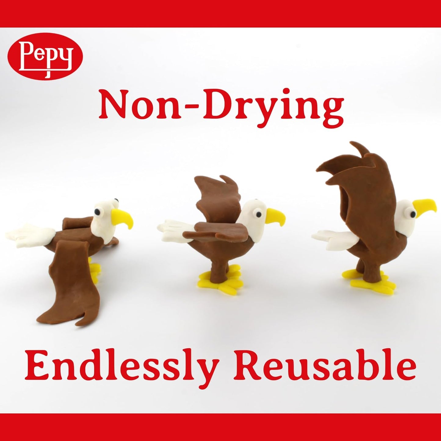 Pepy Plastilina Reusable and Non-Drying Modeling Clay; Set of 24 Bars, 1.4 Ounce Each, Perfect for Arts and Crafts Projects, Light Green