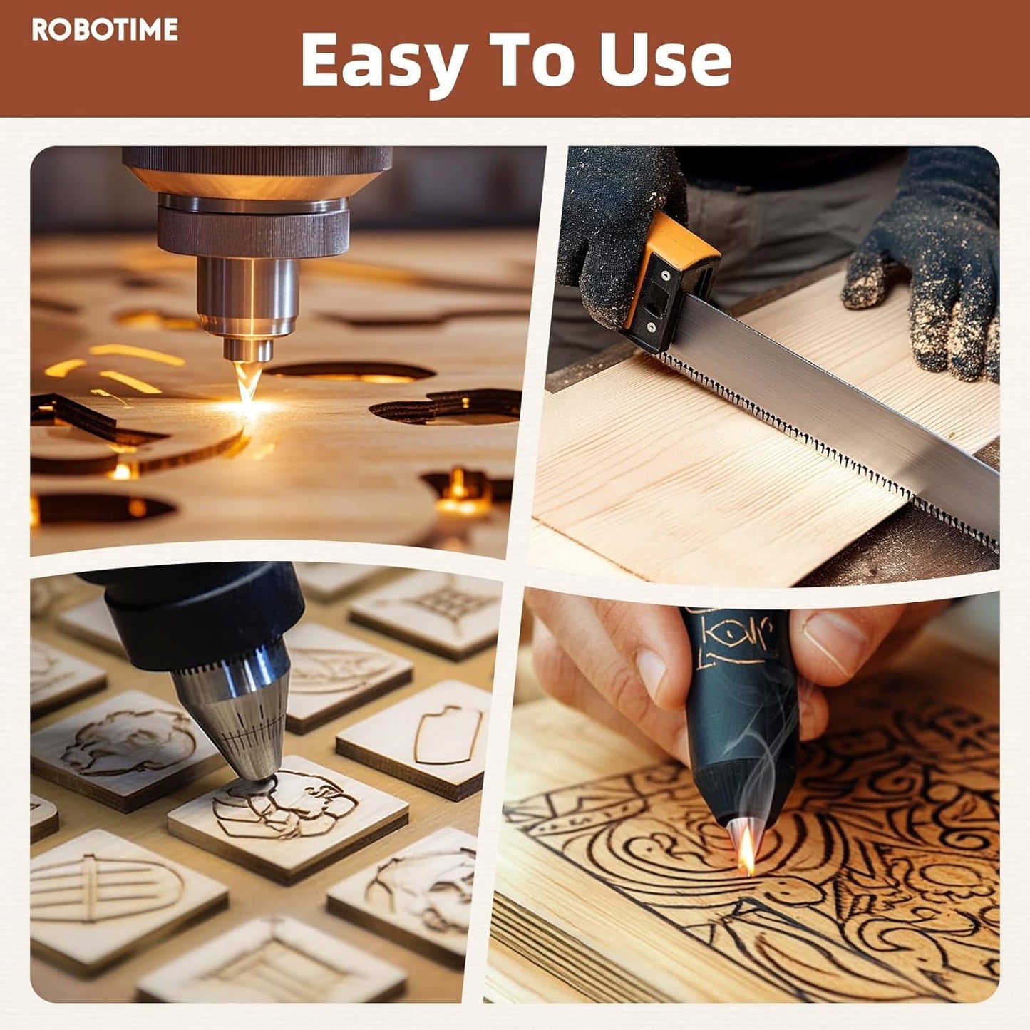 ROBOTIME 6-Pack Laser Wood Sheets 1/8" - 12 x 16 x 1/8 Inch - Cheery - 3mm Plywood for Laser Cutting, Laser Engraving Blanks