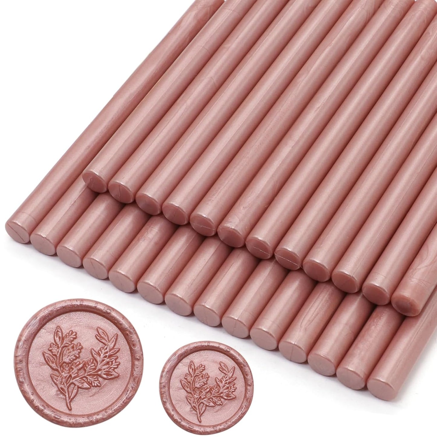 Rose Gold Wax Seal Sticks 26pcs, Andotopee Glue Gun Wax Seal Sticks for Wax Seal Stamp, Premium Sealing Wax for Envelope Letter Seal Wedding Invation Craft Adhesive, Great Gift Ideas (Mini Size)