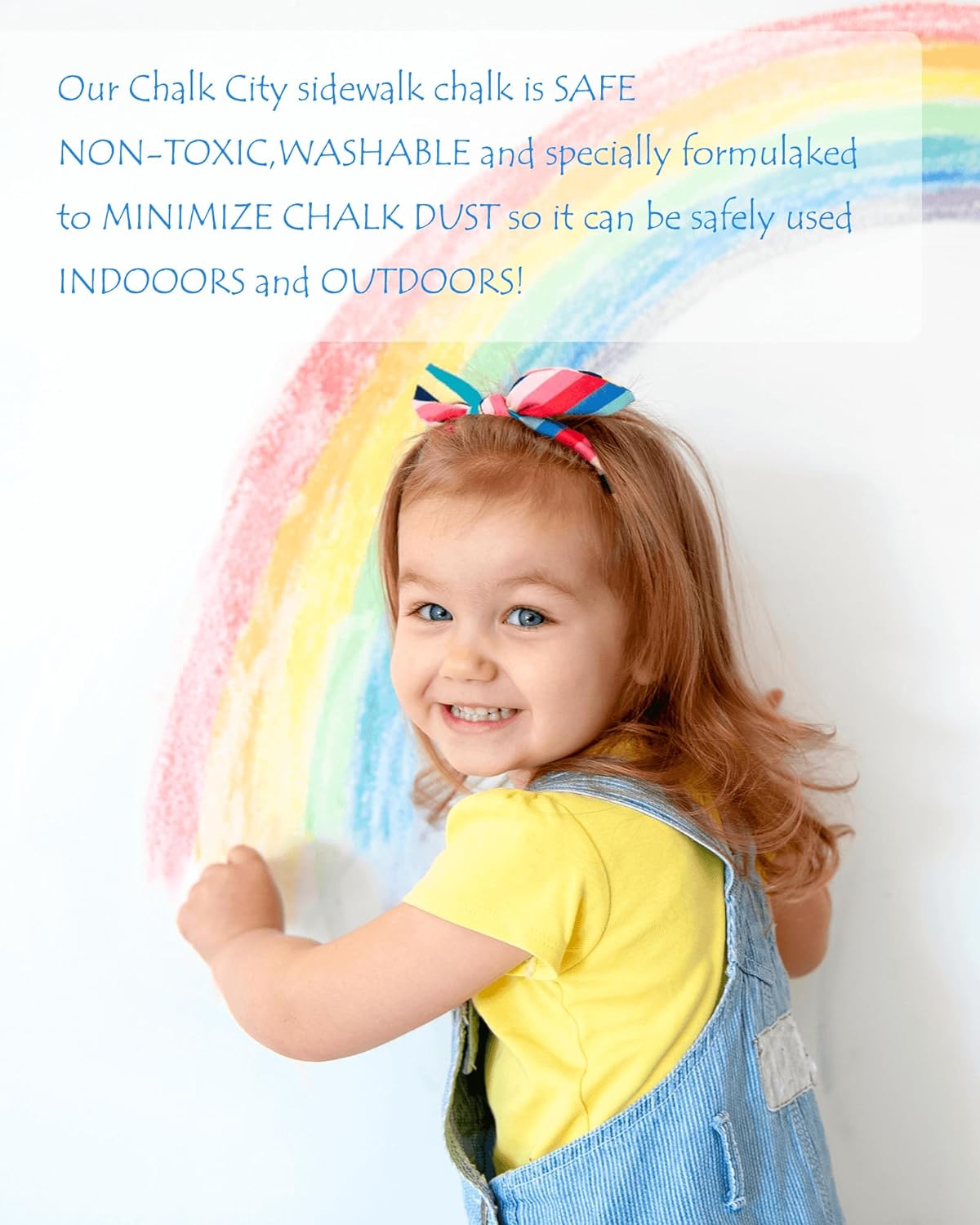 NewFamily Dustless Chalk for Kids, Colored Sidewalk Chalk With Holder,Non-Toxic Washable Toddlers Chalks Drawing Writing for Outdoor Art Play,Blackboard(12 Pcs)