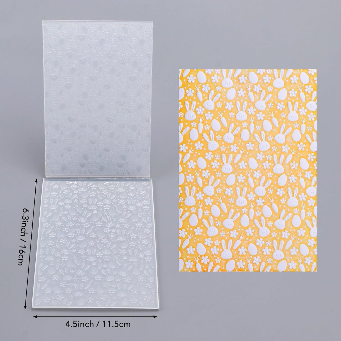 BAOFALI 3D Embossing Folder for Card Making,Easter Bunny Plastic Texture Fades Embossing Folder Template for Scrapbooking Cardstock Album DIY Decoration Paper Crafting 6.3x4.5inch