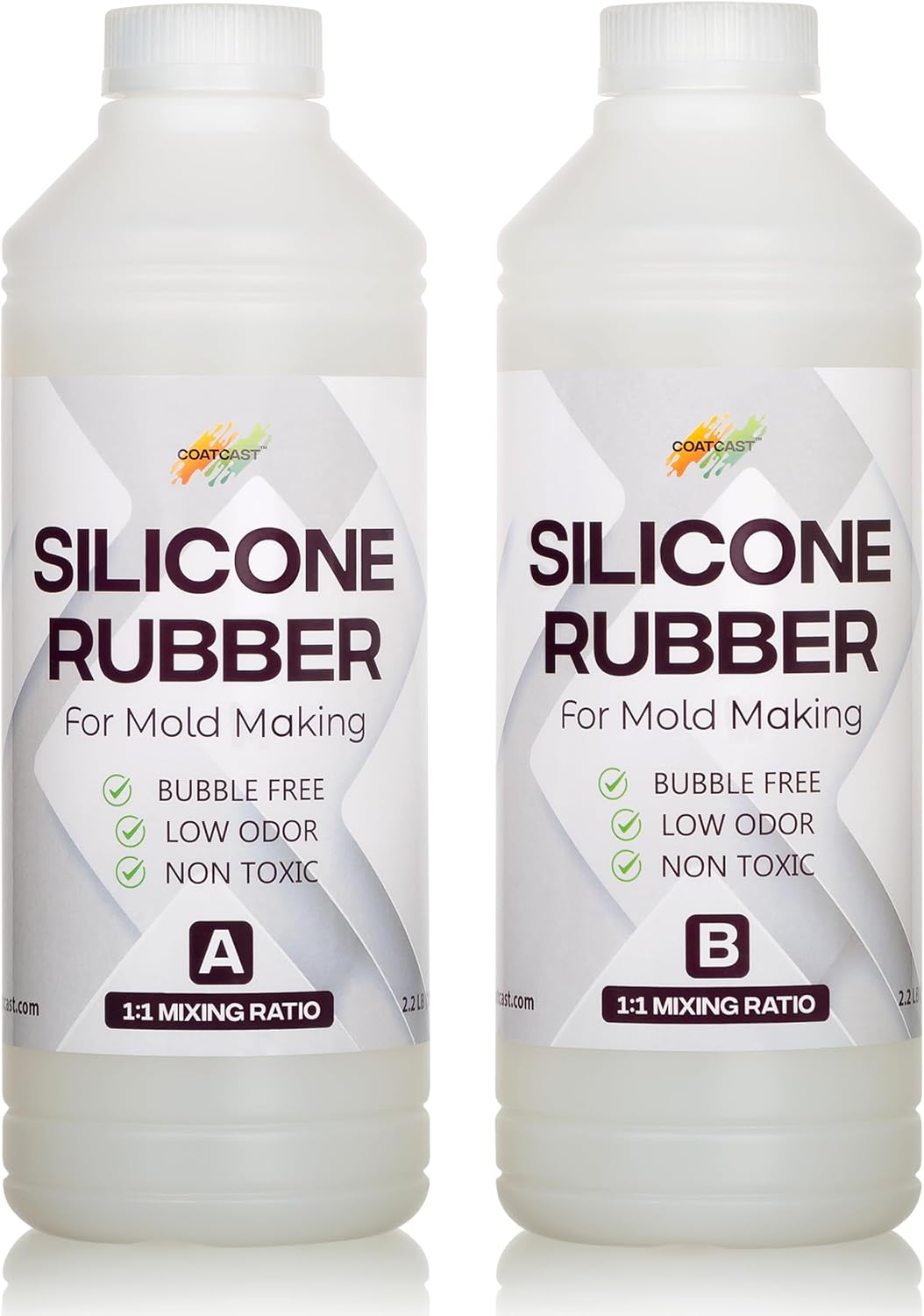 Silicone Rubber Kit 18A for DIY Mold Making (70.4 oz) - Super Elastic, Translucent, Fast Cure, Non-Toxic, 1:1 Ratio Liquid Silicone for Resin and 3D Molds (4.4 Pounds)