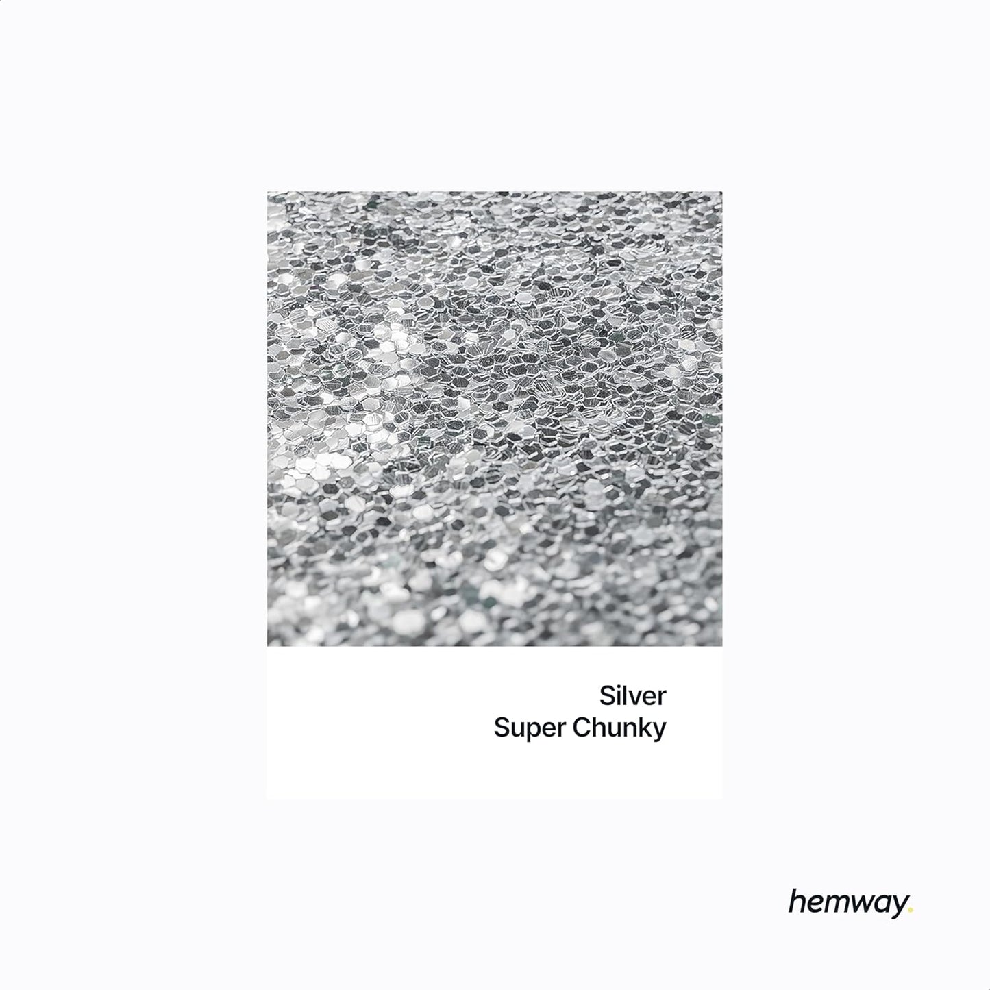 Hemway Glitter for Resin 100g Silver Metallic Crystals for Epoxy Craft Super Chunky Flakes Tumblers Wax Melt