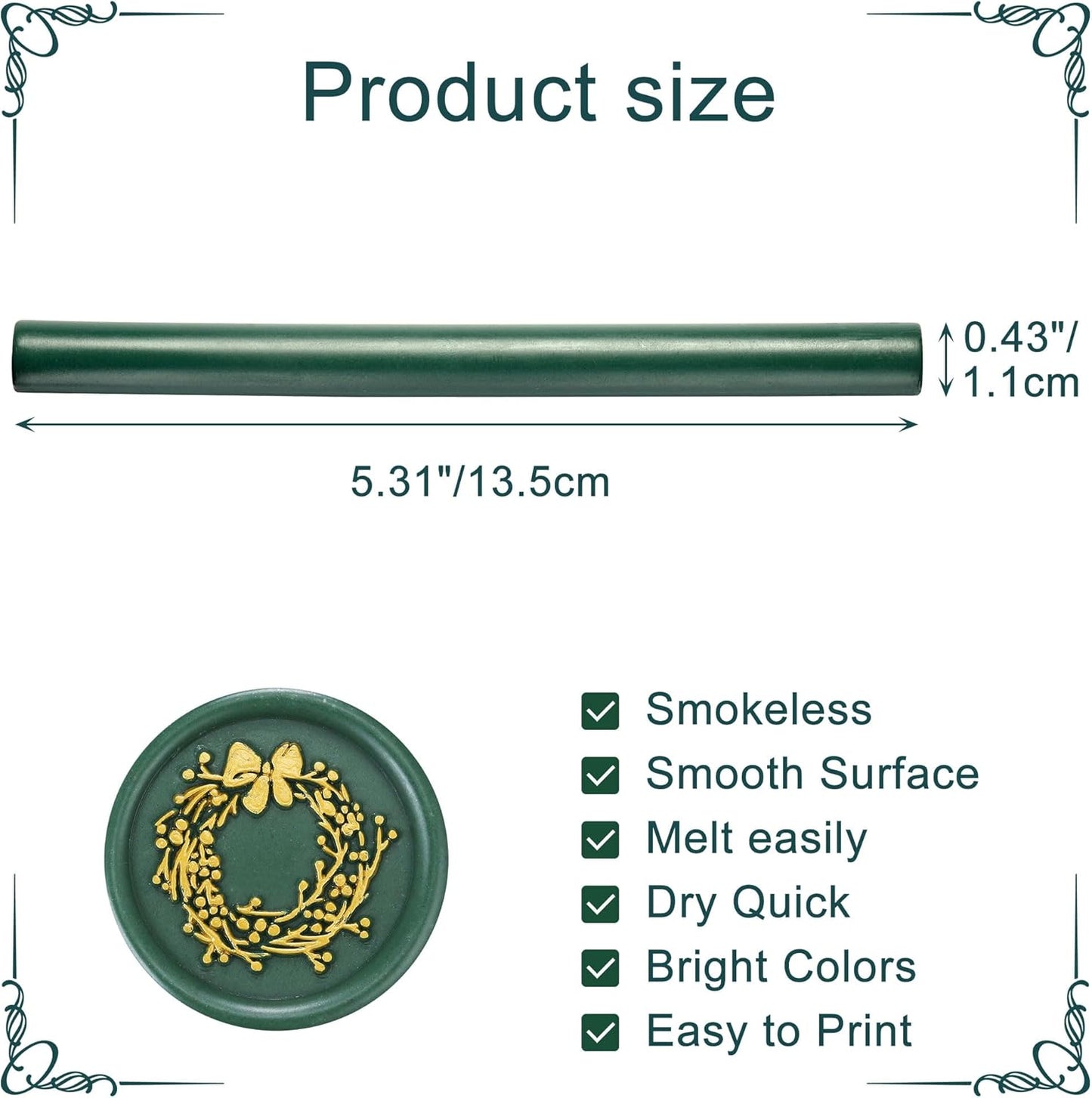 Yoption 15 Pieces Olive Green Glue Gun Sealing Wax Sticks for Wax Seal Stamp, Great for Wedding Invitations, Envelopes, Cards, Christmas Gift Ideas, Wine Packages (Olive Green)