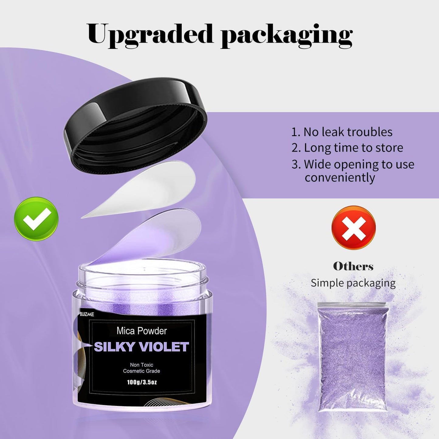 Violet Mica Powder Pigment (100g) -Cosmetic Grade Metallic Mica Powder for Epoxy Resin, Lip Gloss, Soap,Candle Making, Bath Bombs,Tumblers,Jewelry, Dyes and DIY Crafting Projects(Silky Violet,3.5oz)