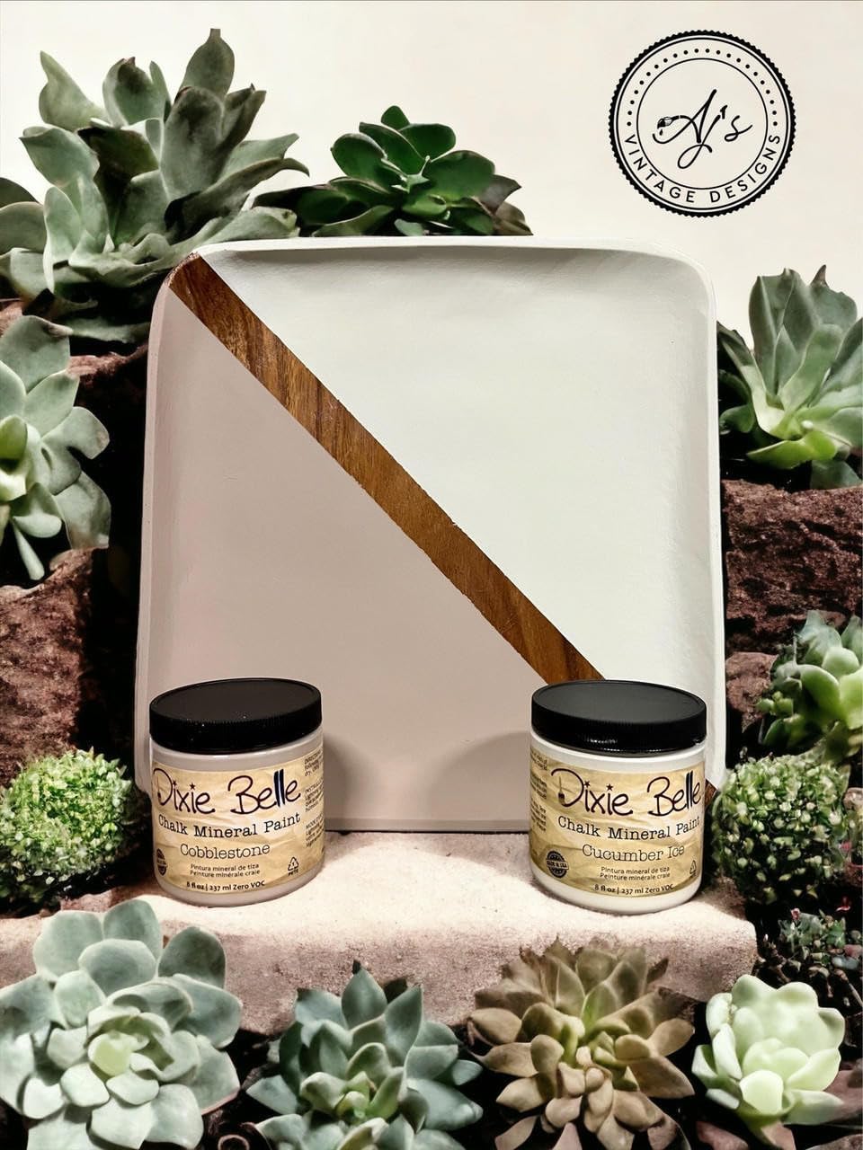 Dixie Belle Paint Company Chalk Finish Furniture Paint - Cucumber Ice (16oz) - Matte Subtle Green Chic Chalk Mineral DIY Furniture Paint