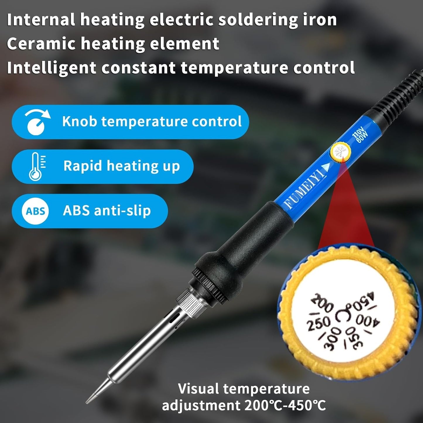 Soldering Iron Kit, 21-in-1 with Adjustable Temperature, 5 Soldering Tips, 60W Soldering Iron, Solder Wire, Desoldering Pump, Stand - A Welding for Electronic Hobbyist DIY with 110V US Plug