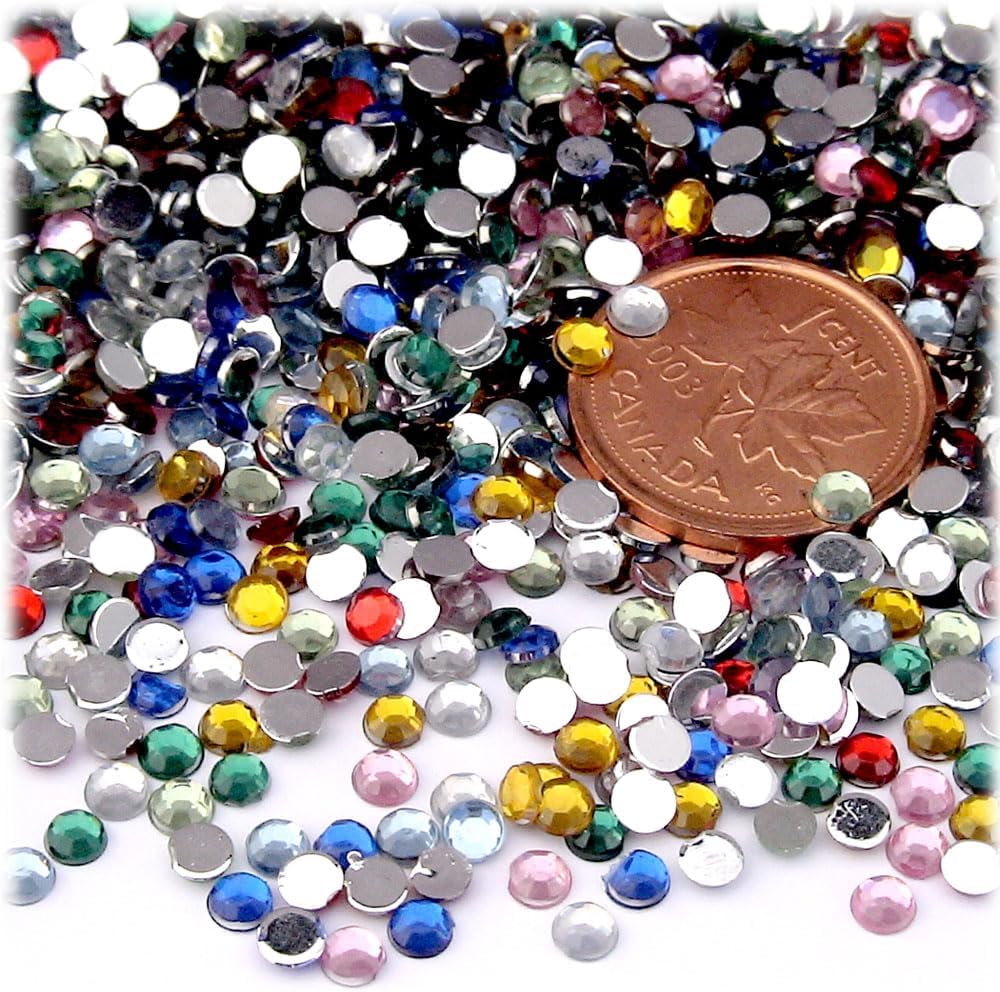 The Crafts Outlet 1,440pc Rhinestones Round 3mm (10ss) Flatback Orange