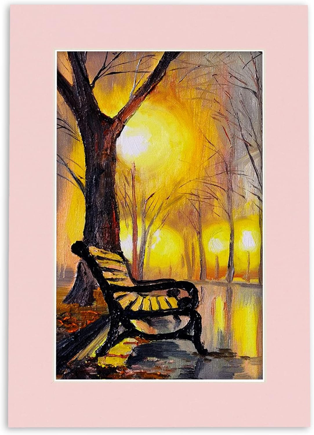 8.5x11 Mat Bevel Cut for 7x9 Photos - Acid Free Soft Pink Precut Matboard with Backing Board and Crystal Clear, Self Seal Photo Mat Bag - for Pictures, Photos, Framing - 4-ply Thickness