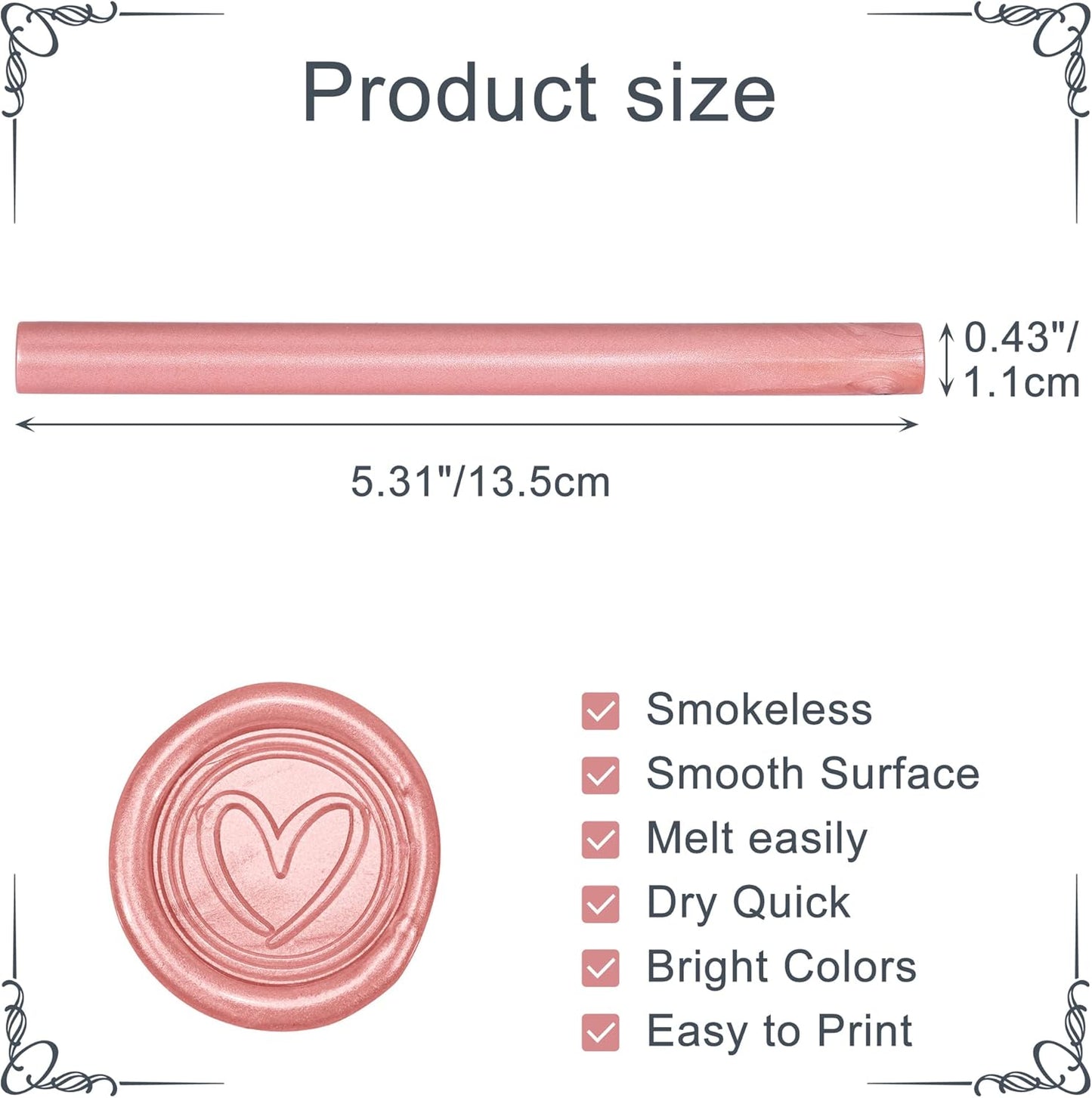 Yoption 15 Pieces Rose Gold Glue Gun Sealing Wax Sticks for Wax Seal Stamp, Great for Wedding Invitations, Envelopes, Cards, Christmas Gift Ideas, Wine Packages (Rose Gold)
