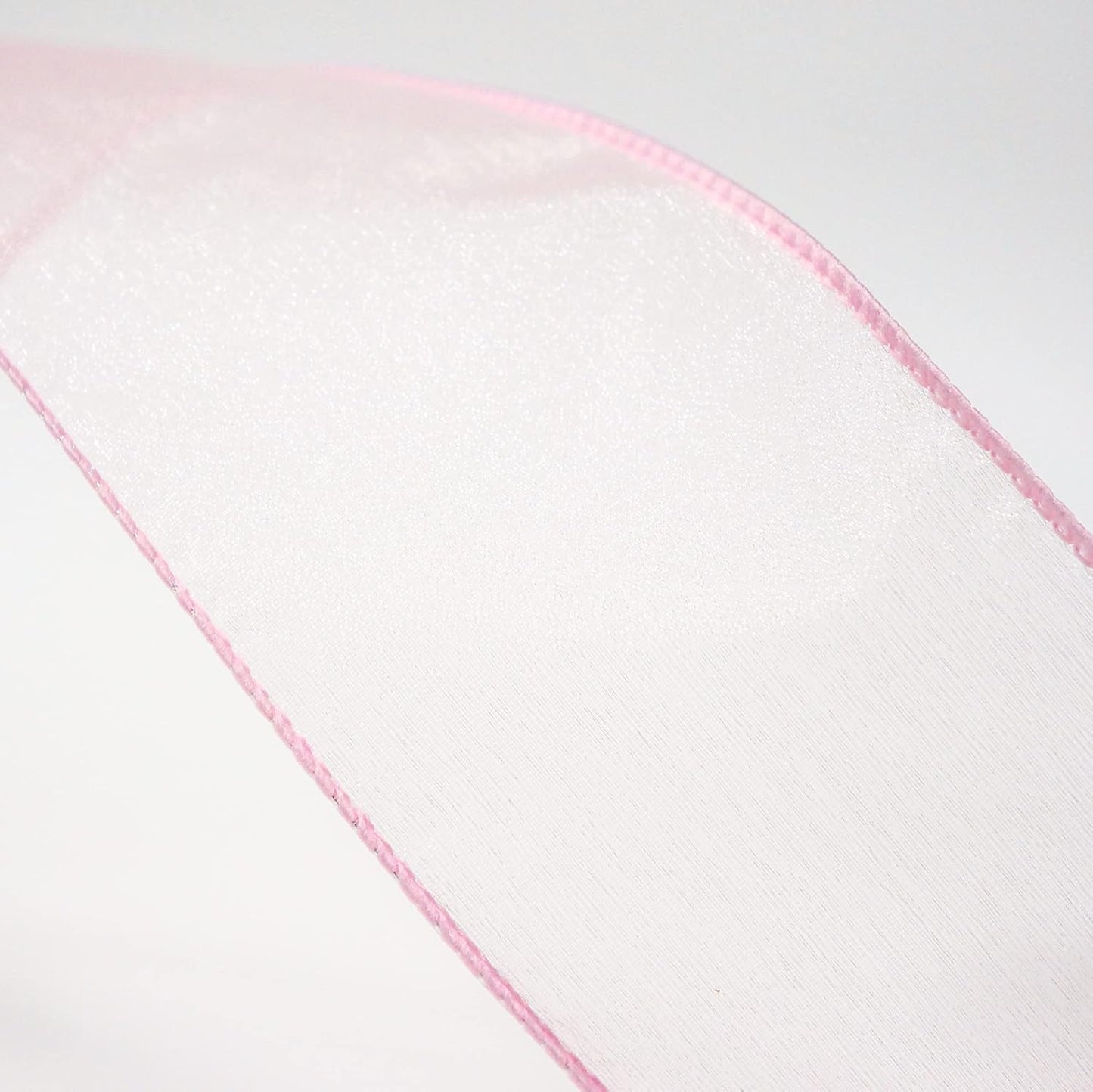 CT CRAFT LLC Sheer Organza Wired Ribbon 2.5" x 50Yards Pink for Wedding Chair Bow Flora Bouquet Gift Wrapping Christmas Tree Home Decor Wreath