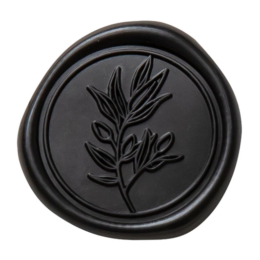 PONATIA Black Wax Seal Stickers - Wedding Invitation Seal Stickers, 50 Pcs Self- Adhesive Wax Seals, Perfect for Invitation Cards, Envelopes Christmas Cards, Gift Wrapping, Party Menu Decor