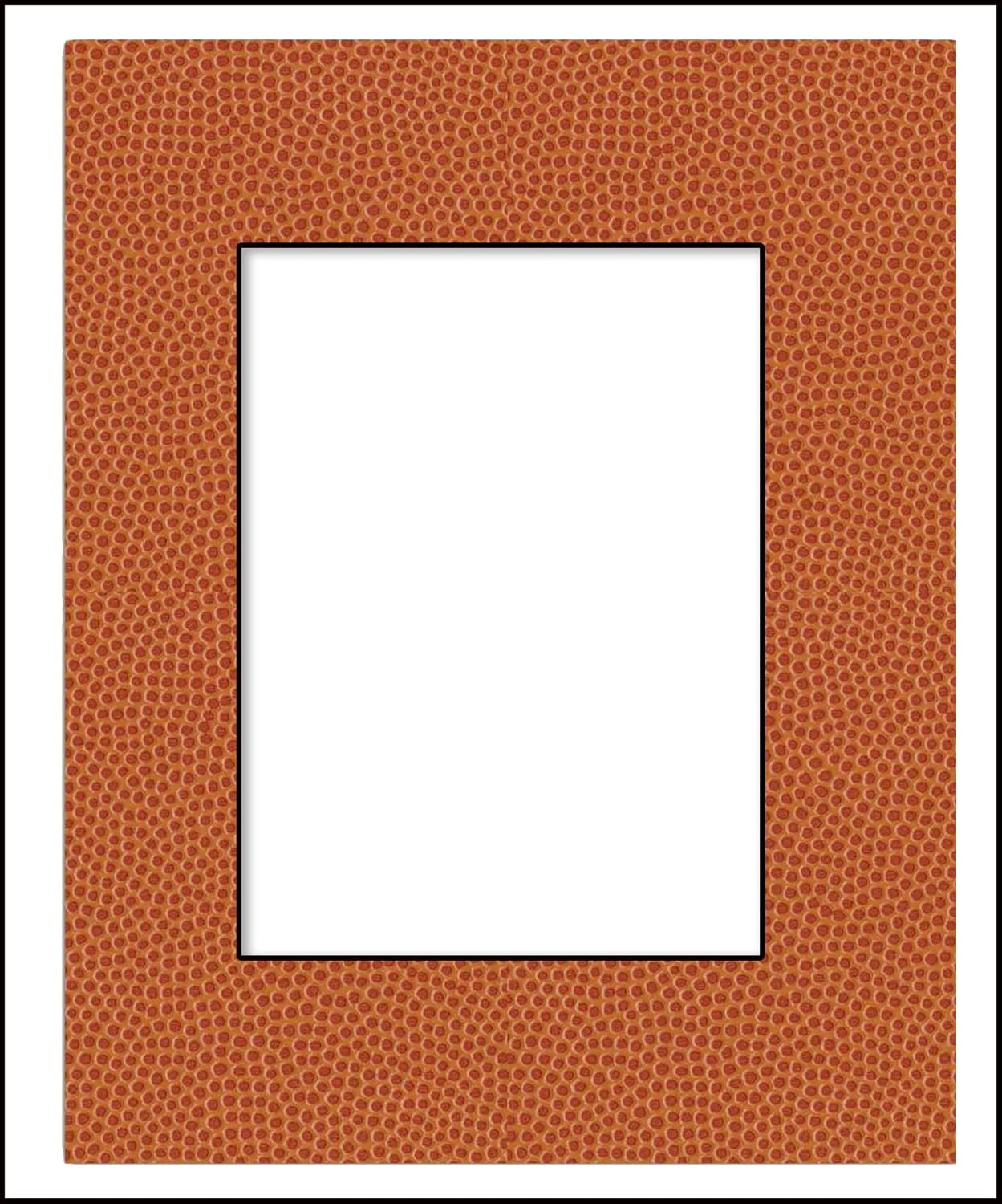 8x10 Mat Bevel Cut for 5.5x8.5 Photos - Acid Free Basketball Texture Precut Matboard - For Pictures, Photos, Framing - 4-ply Thickness