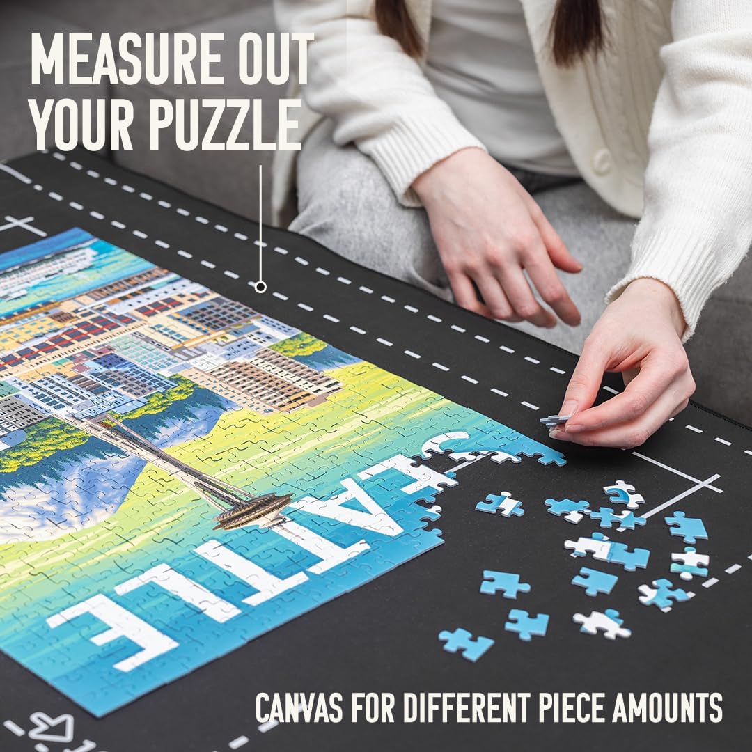 Puzzle Mat for Jigsaw Puzzle Fits 1500 1000 500 Piece Puzzles Roll-Up Puzzle Mat for Adults Kids Storage & Transport by Amuzi