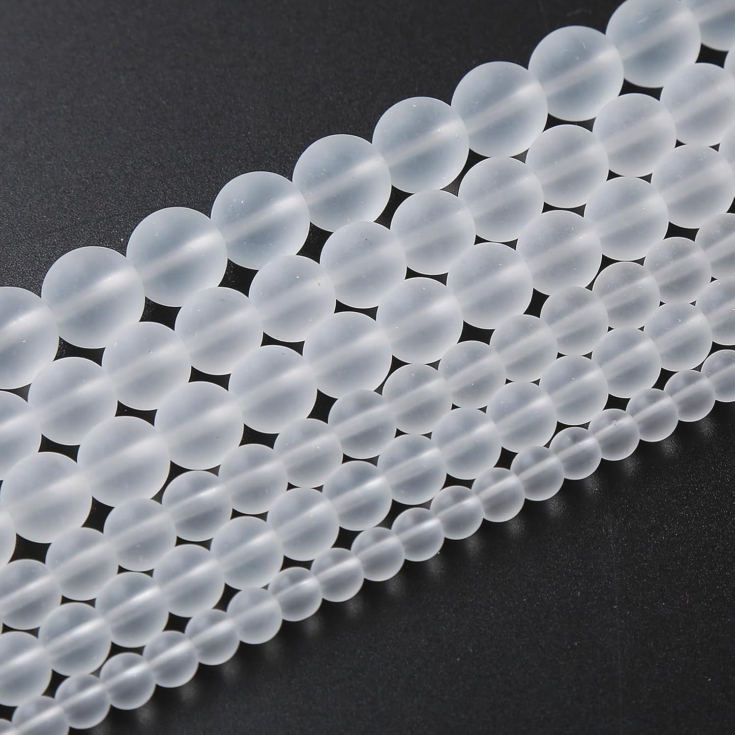 60pcs 6mm Frost White Crystal Glass Beads for Jewelry Making Round Loose Beads DIY Bracelets Necklaces Crystal Energy Healing Stone Beads 15" (6mm, Frost White Glass)