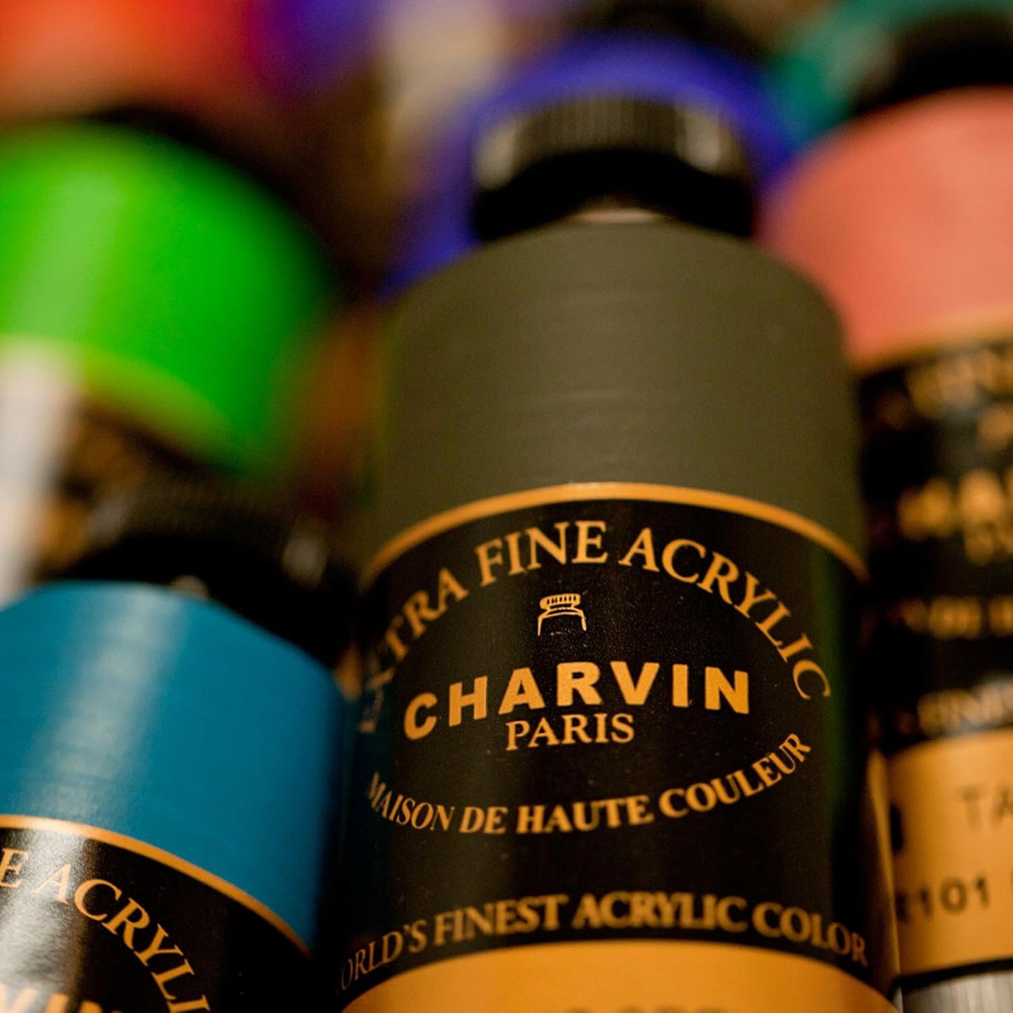 Charvin Extra Fine Professional Acrylic Paint - Chromium Oxyde Green, 60ml Tube, Triple-Milled, Lightfast Pigments, Open Stock Artist Acrylic Paints in Nature-Inspired Hues