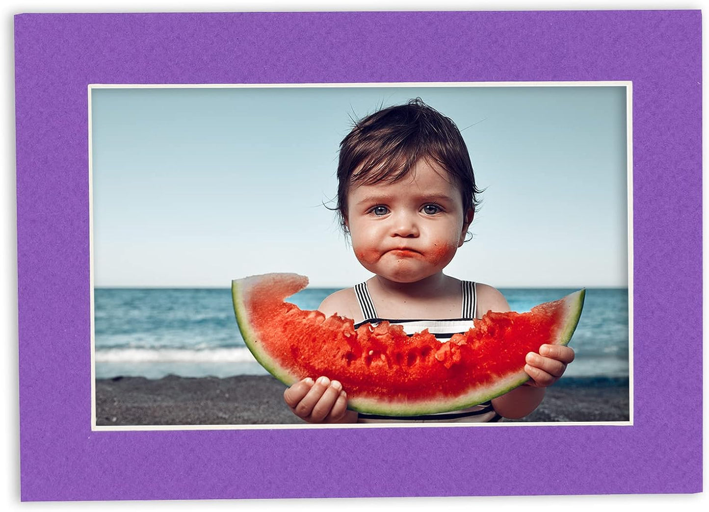 11x14 Mat for 8.5x11 Photo - Precut Purple Picture Matboard for Frames Measuring 11 x 14 Inches - Bevel Cut Matte to Display Art Measuring 8.5 x 11 Inches - Acid Free Pack of 100 MATS