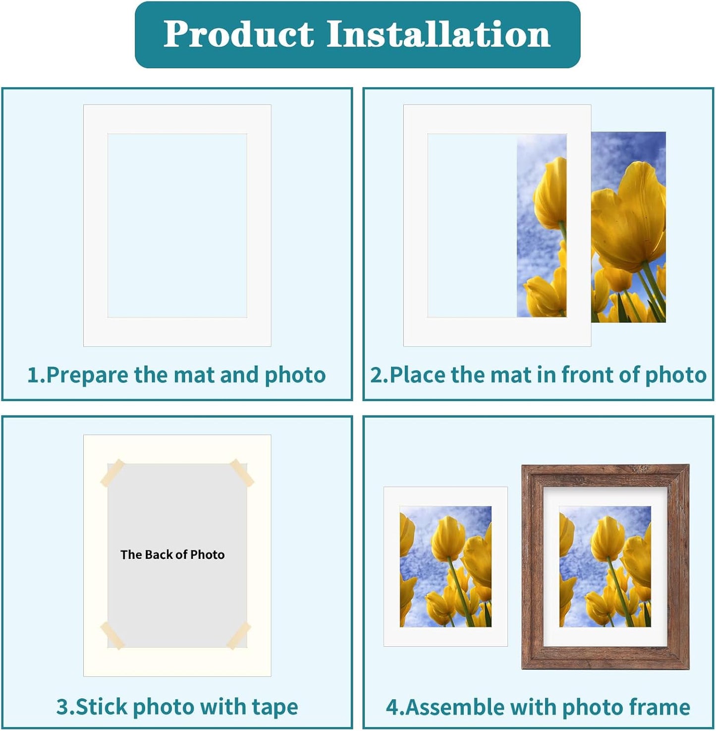 ZBEIVAN 11x14 White Picture Mats with Core Bevel Cut Frame Mattes for 8.5x11 Pictures - Pack of 5