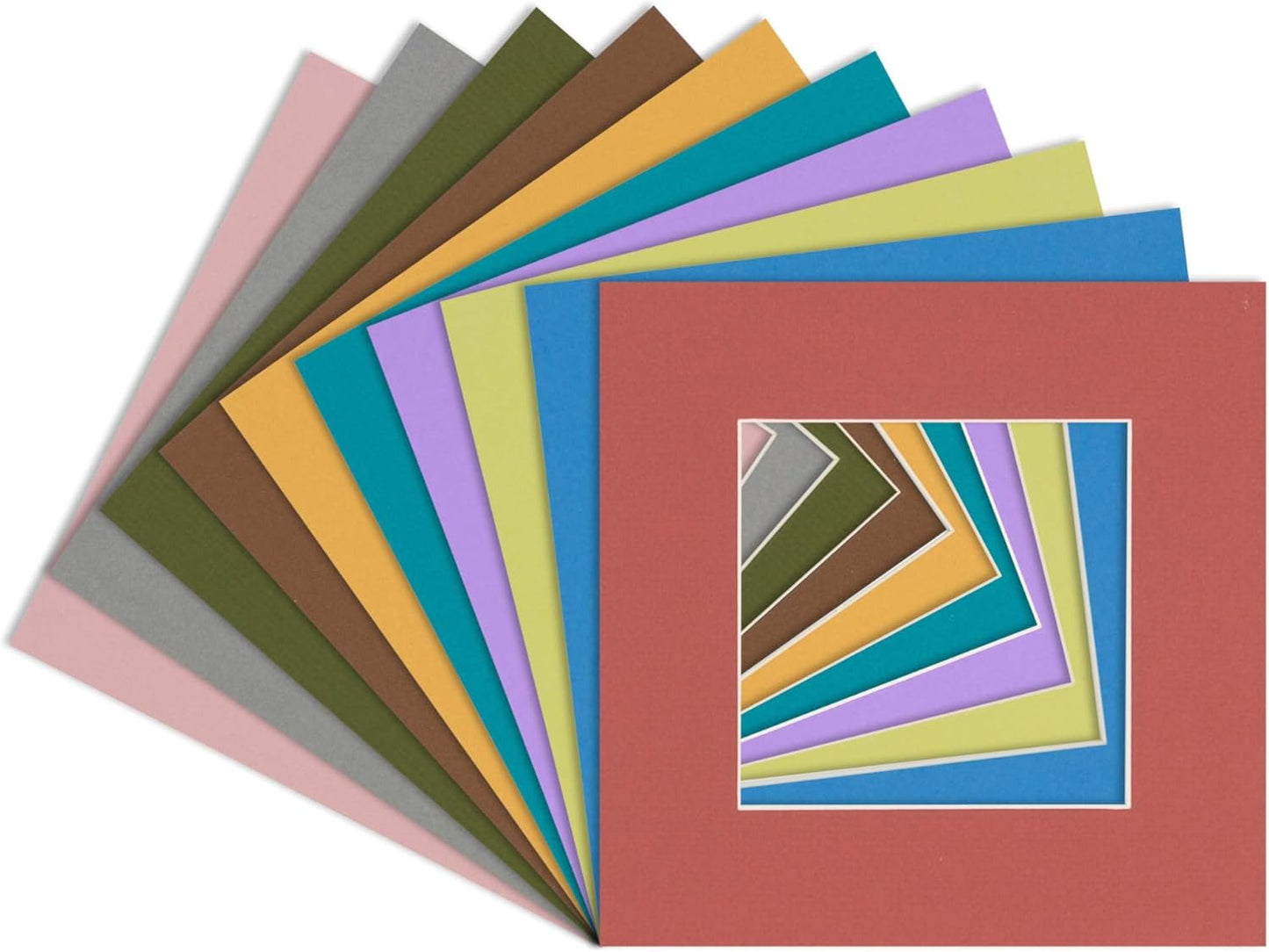 6x8 Mat for 8x10 Frame - Precut Mat Board Acid-Free Mixed Colors 6x8 Photo Matte Made to Fit a 8x10 Picture Frame, Premium Matboard for Family Photos, Show Kits, Art, Picture Framing, Pack of 10 Mats