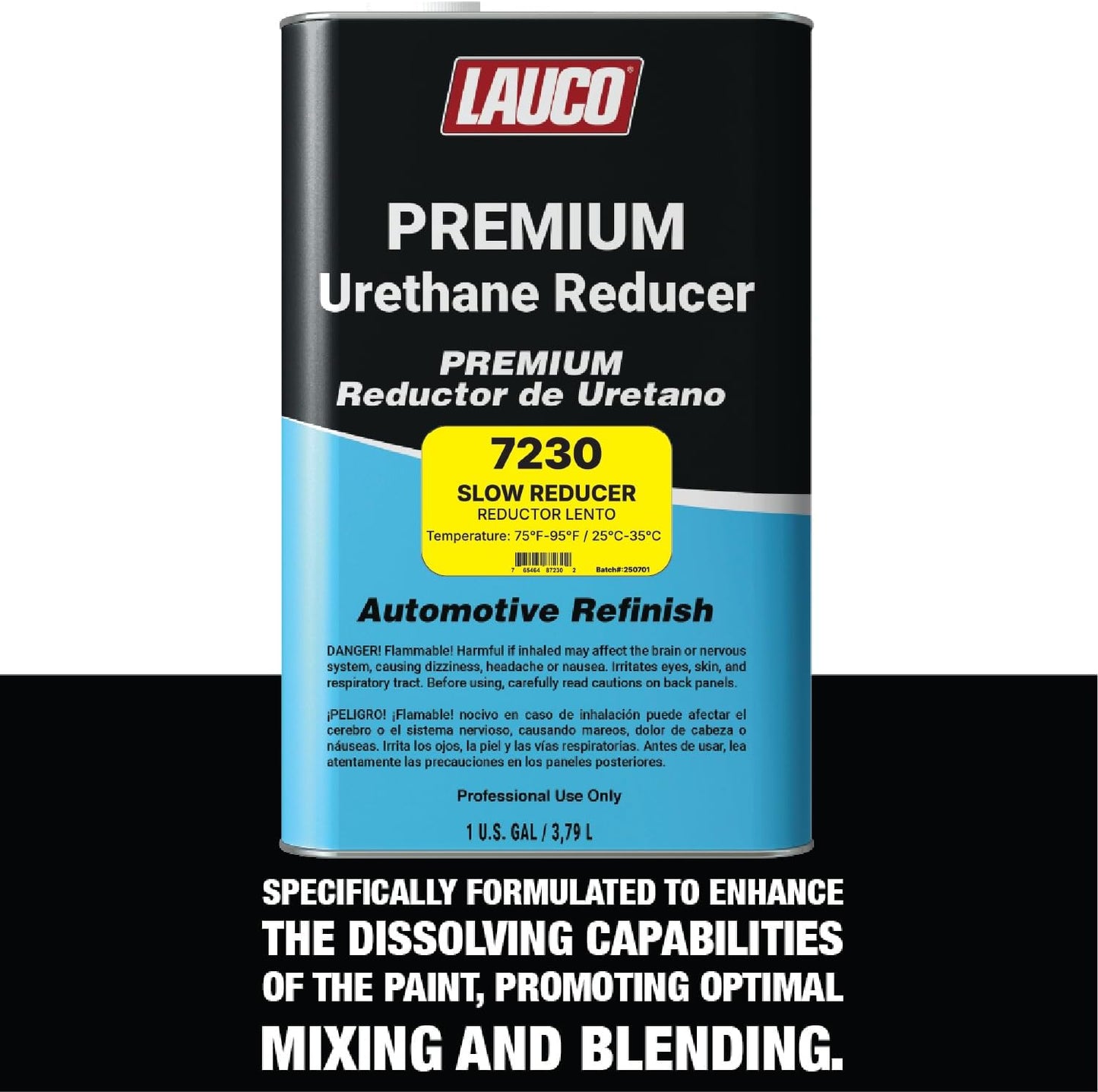 LAUCO Slow Urethane Grade Reducer (7230), 2 Gallons, 75°F - 95°F - For Automotive Paint and Industrial Paint Use - High Performance Automotive Grade