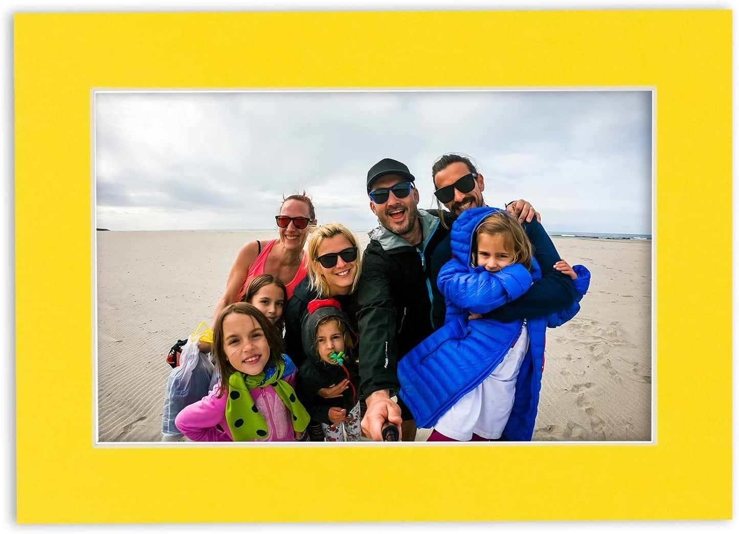 8.5x11 Mat Bevel Cut for 7x9 Photos - Acid Free Yellow Precut Matboard - for Pictures, Photos, Framing - 4-ply Thickness