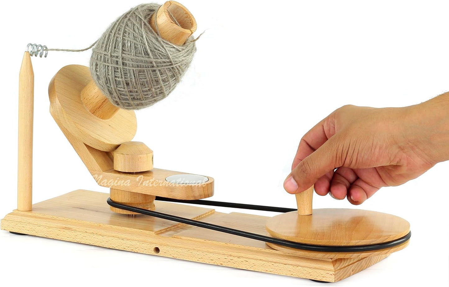 Wooden Handcrafted Heavy Duty Wooden Yarn Ball Winder - Premium Crafted Knitting Crocheting Accessories & Combo Set - Table Top Yarn Swift (Steam Beech Wood)