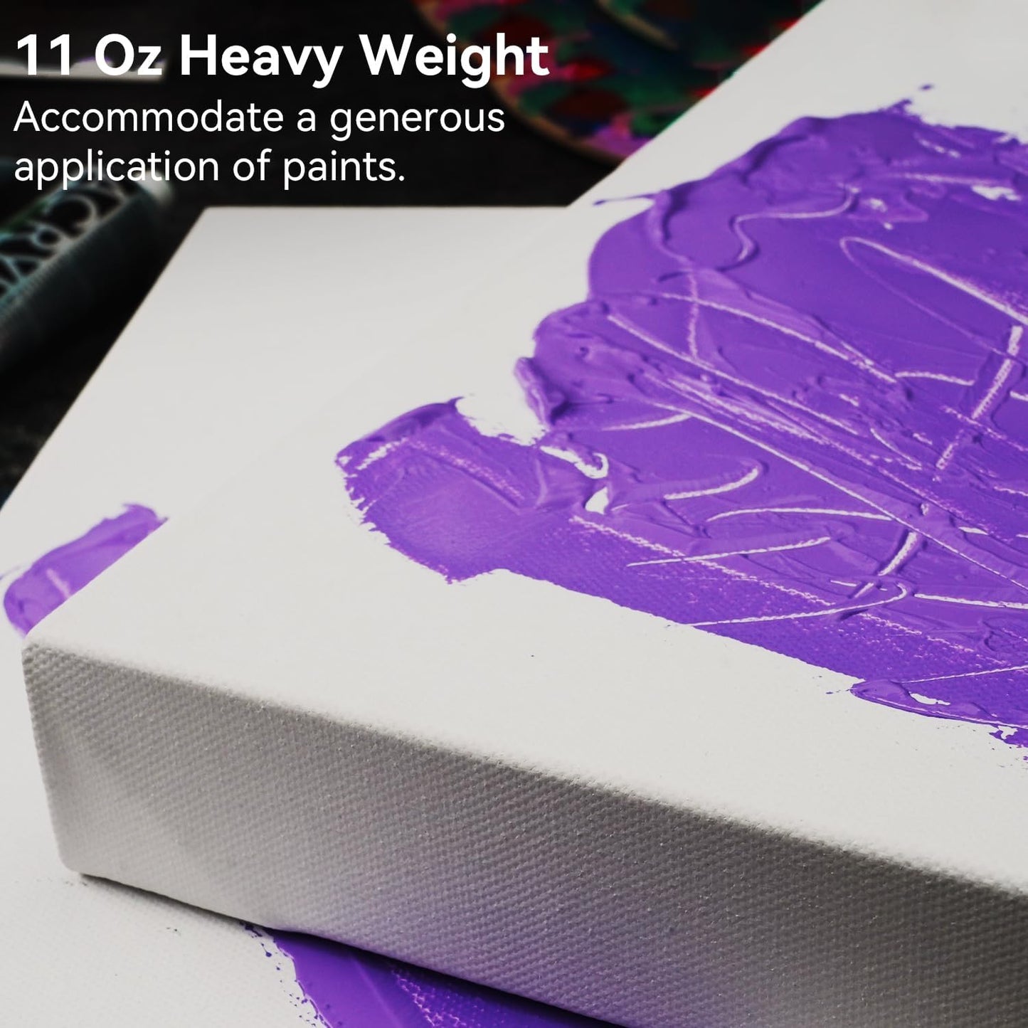 PHOENIX 12x36 Inch 3 Pack Gallery Canvas - 1.5 in Thick Extra Large Skinny Canvases for Painting - Deep Edge 100% Cotton 11 Oz. Gesso Primed White Blank Professional Canvas Oil & Acrylic Paints