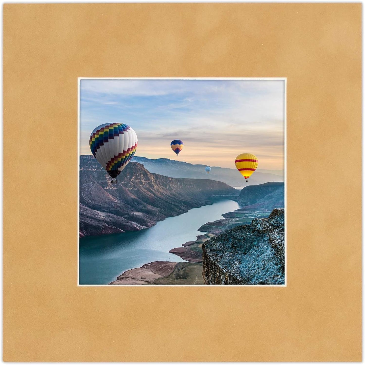 Pack of 25 Acid Free 11x14 Mats Bevel Cut for 8.5x11 Photos - Beige Suede Precut Matboards With Backing Boards and Clear Photo Mat Bags For Pictures, Photos, Framing - 4-ply Thickness