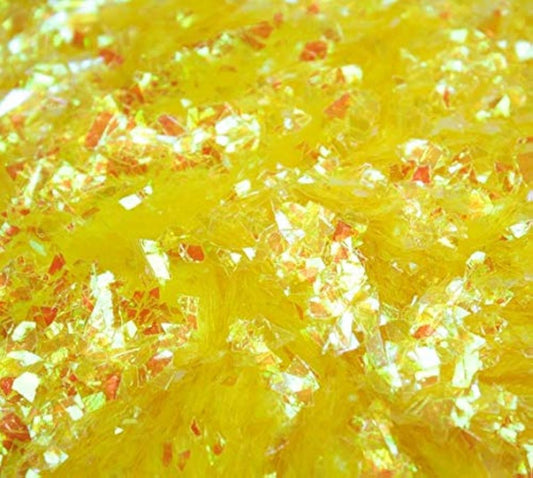 Bright Yellow Iridescent Ice Glitter Flakes for Nail Art - Lightweight Holographic Polyester - 311-4355 - 1/2 oz (14 Grams)