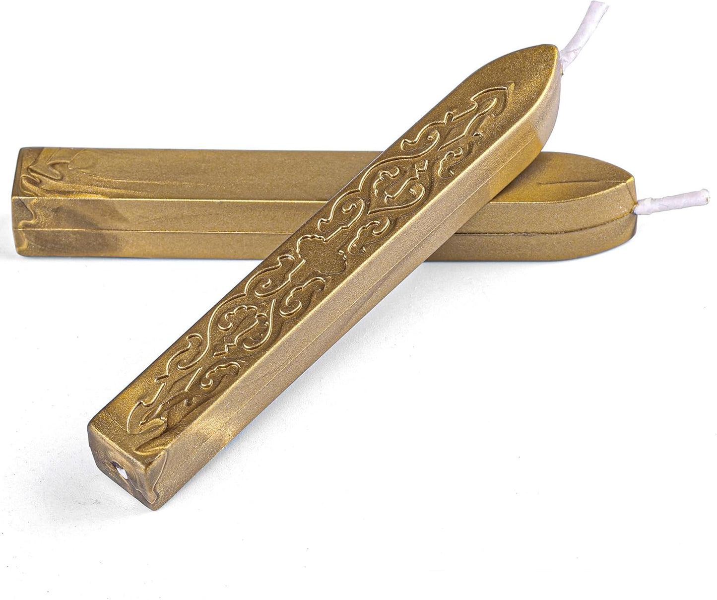 Yoption 12Pcs Sealing Wax Sticks with Wicks, Antique Gold Totem Fire Manuscript Seal Wax Sticks for Wax Seal Stamp (Antique Gold)