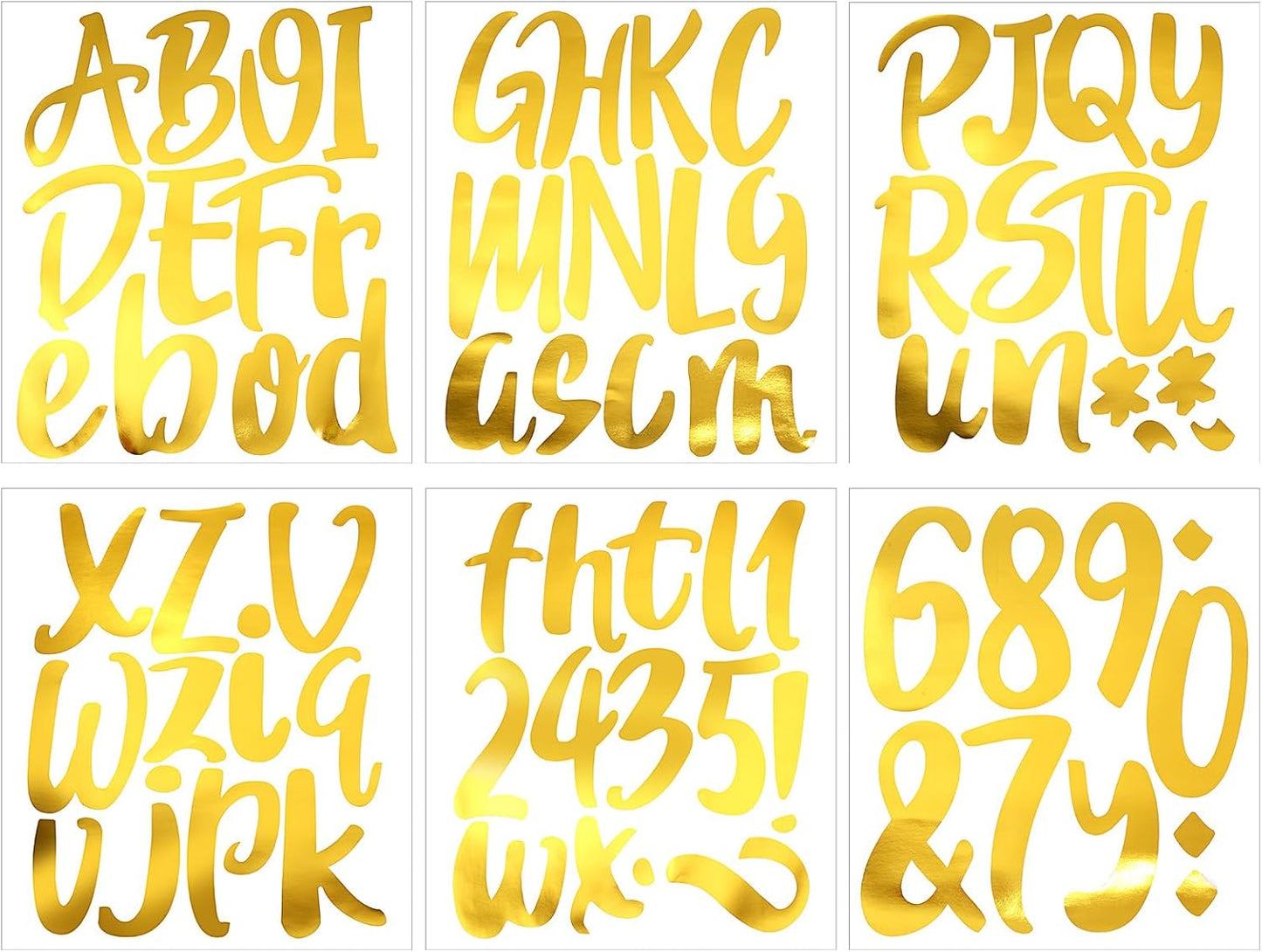 Outus 576 Pieces 8 Sheets Letters Stickers Self Adhesive Vinyl Letter Alphabet Number Stickers Mailbox Numbers Sticker, Decals for Classroom Decor, Sign, Door