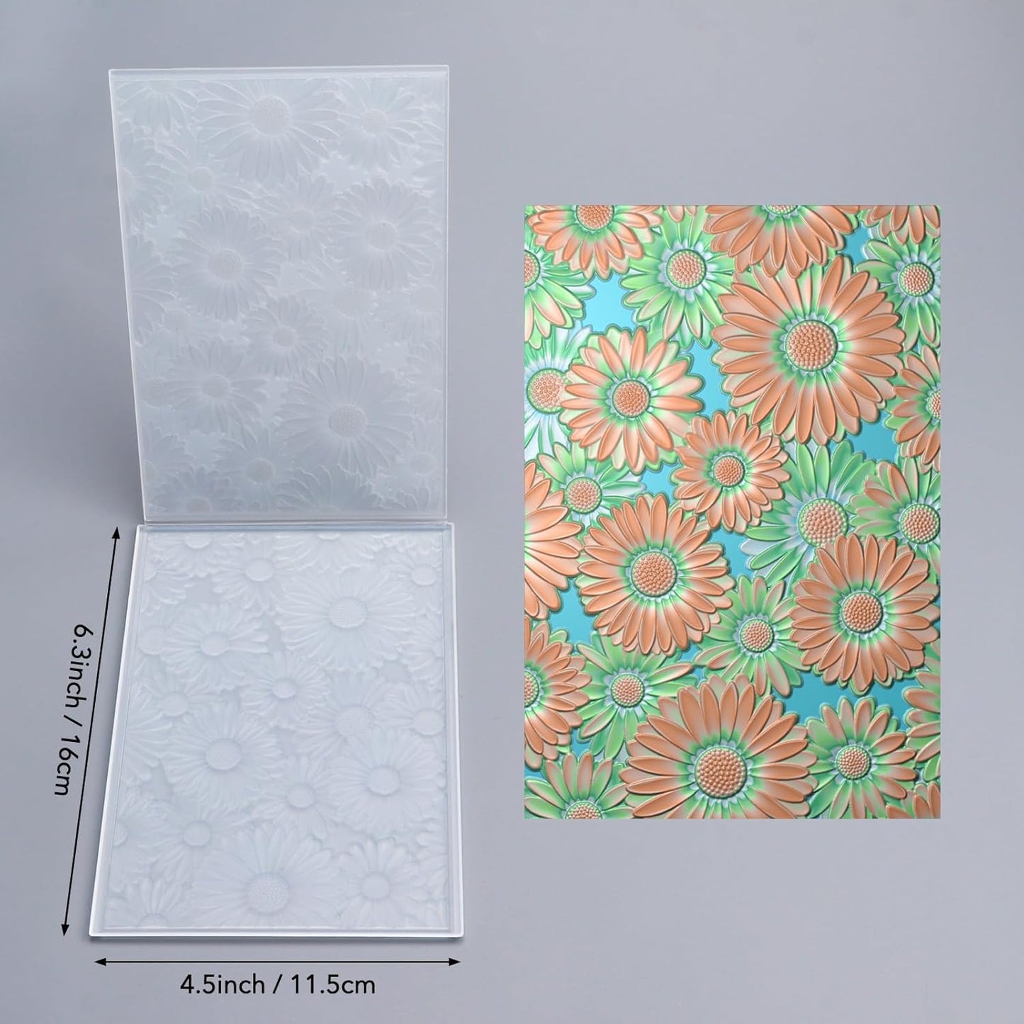BAOFALI 3D Embossing Folder for Card Making,Beautiful Sunflower Plastic Texture Fades Embossing Folder Template for Scrapbooking Cardstock Album DIY Decoration Paper Crafting 6.3x4.5inch