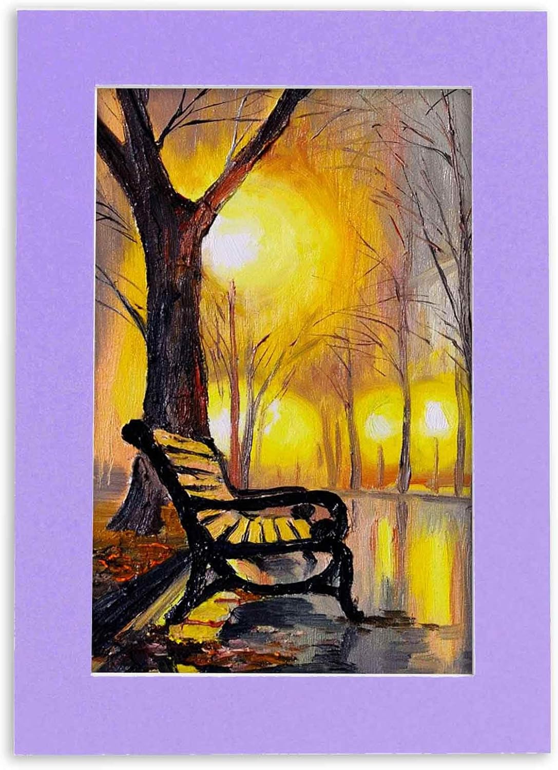 8x10 Mat Bevel Cut for 5.5x8.5 Photos - Acid Free Light Purple Precut Matboard - For Pictures, Photos, Framing - 4-ply Thickness