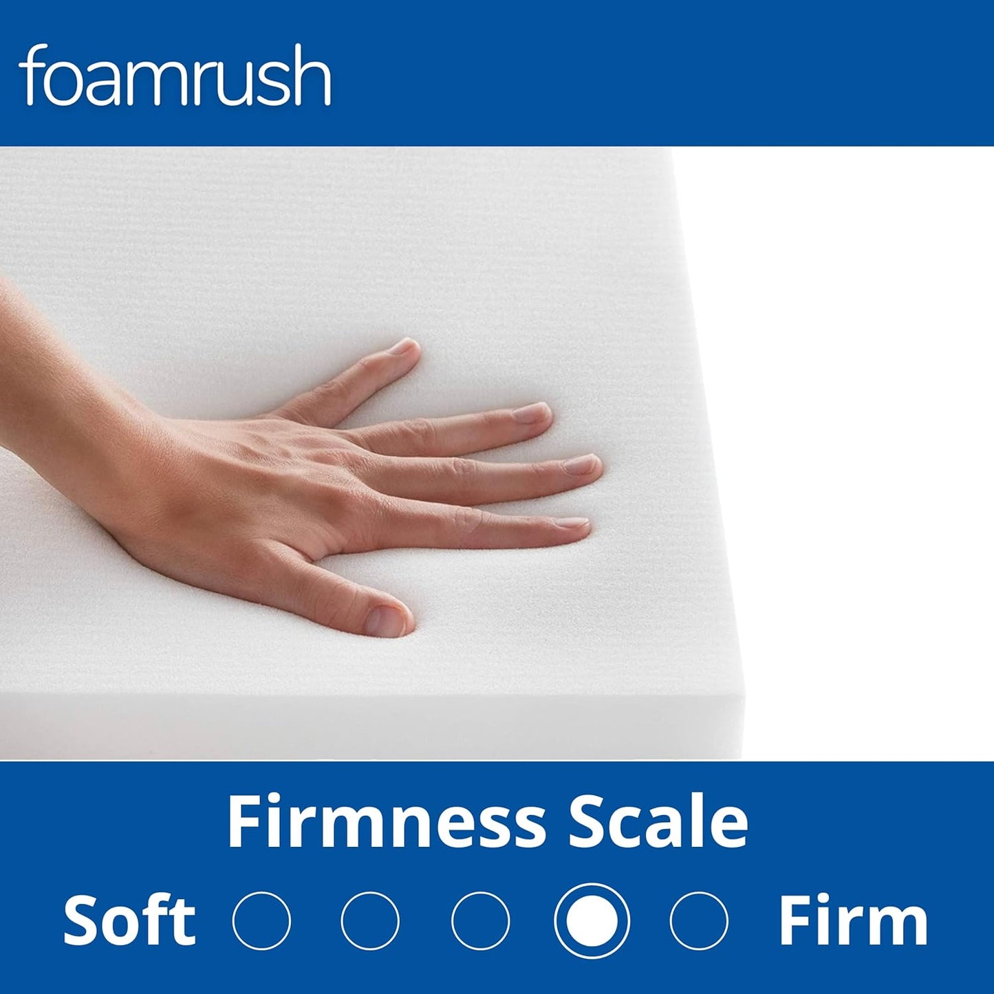 FoamRush 6" H x 24" W x 24" L Upholstery Foam Cushion High Density (Square Foam for Dining Chairs, Chair & Wheelchair Seat Cushion Replacement)