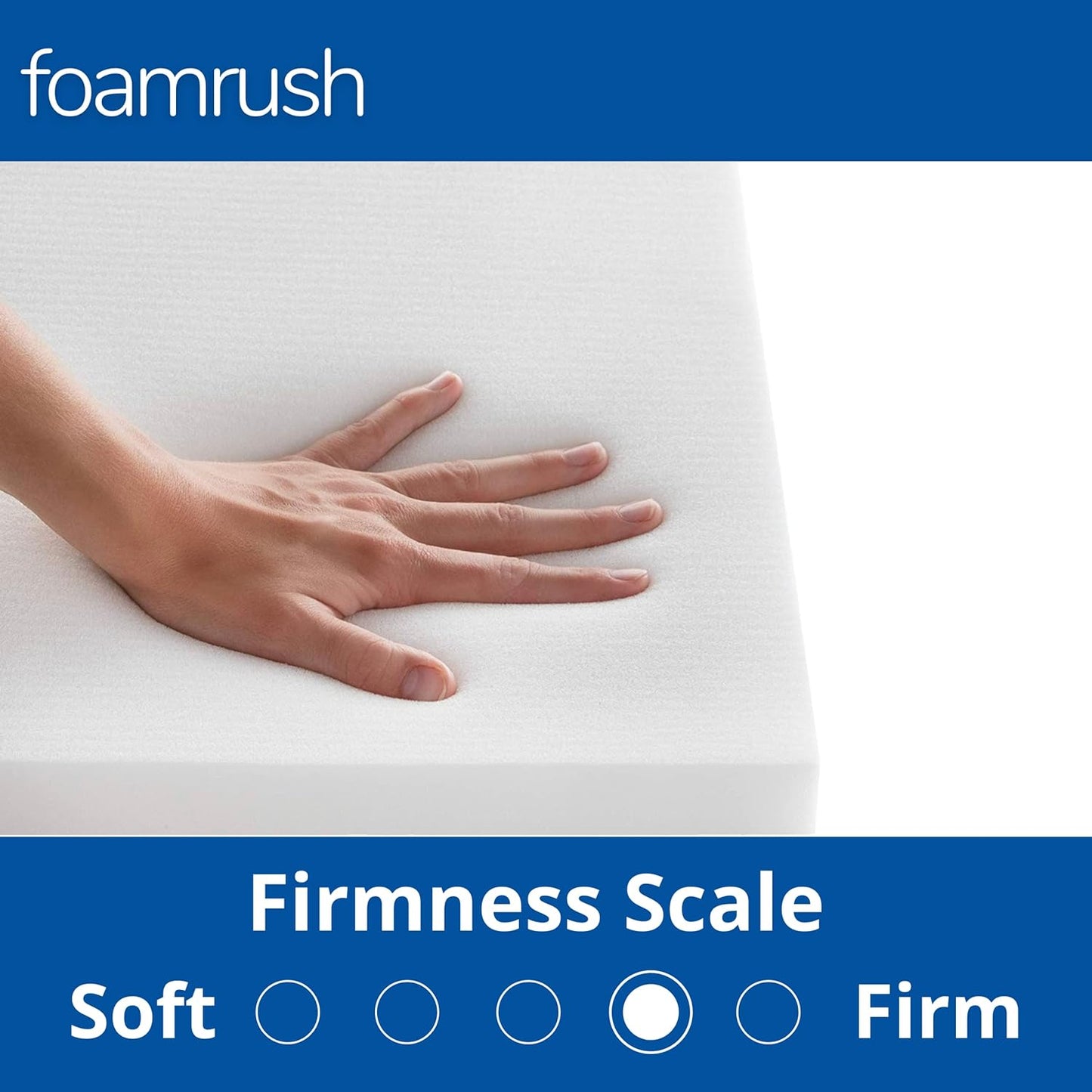 FoamRush 7" x 24" x 24" Gel Memory Foam Upholstery Square Cushion Medium Firm (Chair & Wheelchair Seat Cushion Replacement, Square Foam Dining Chairs, Couch, Sofa, Rubber Padding)