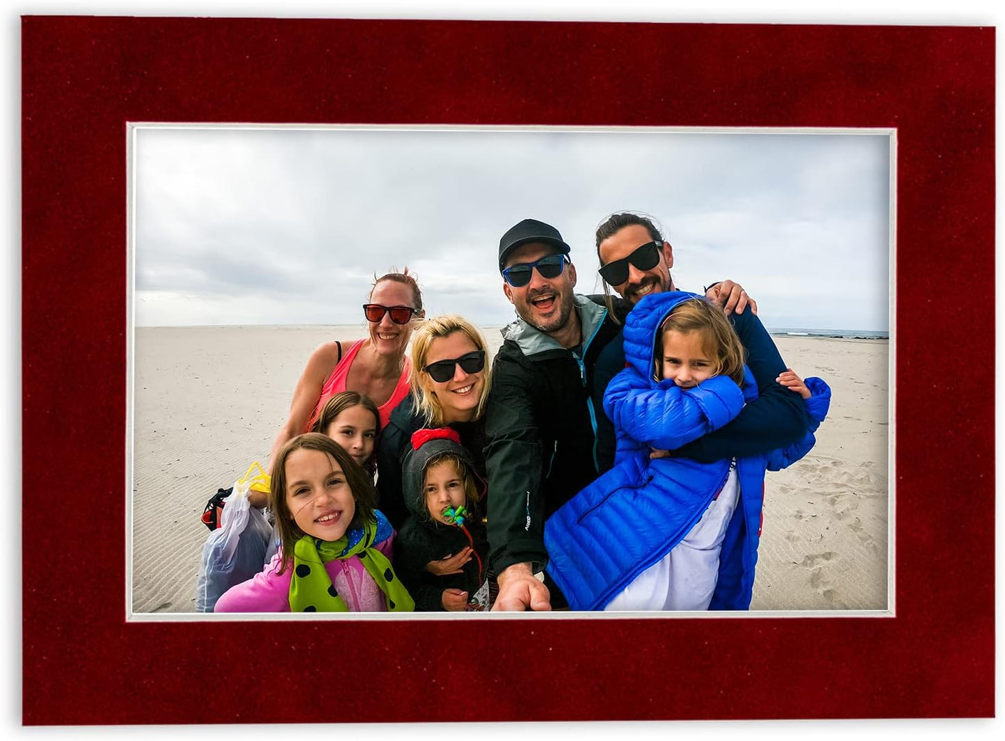 11x14 Mat Bevel Cut for 8.5x11 Photos - Acid Free Bright Red Suede Precut Matboard - For Pictures, Photos, Framing - 4-ply Thickness
