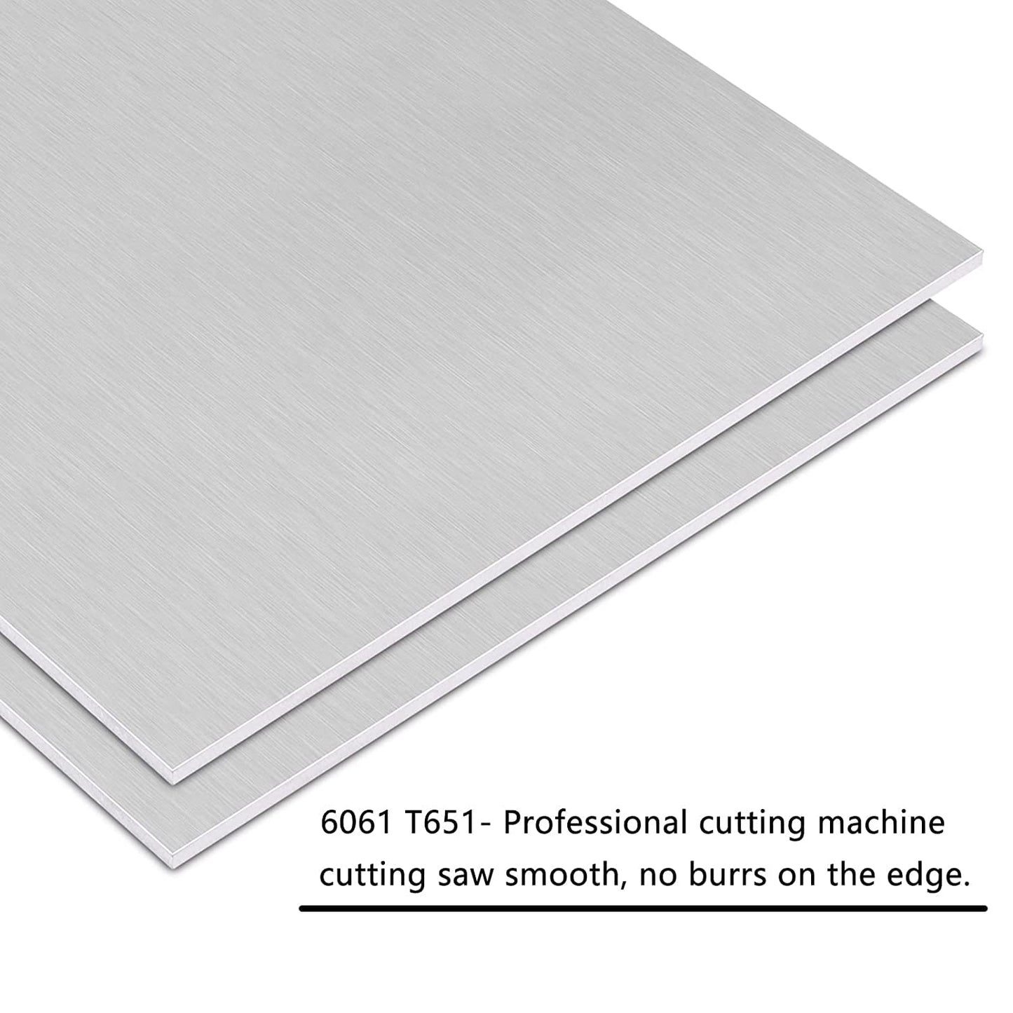 2Pack 6061 T651 Aluminum Sheet Metal 8 x 8 x 1/16 Inch Flat Plain Aluminum Plate Covered with Protective Film, 1.5mm Heat Treatable Rectangle Aluminum Metal Plate for Crafting, Industrial