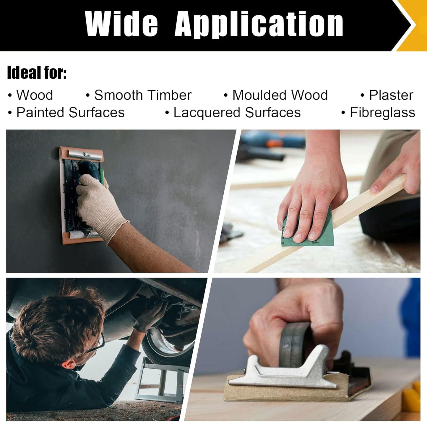 60 Grit Aluminum Oxide Sandpaper, 9x11 Inch Sheets, 12 Pack, Compatible with Sanding Block, for Wood, Metal, Fiberglass
