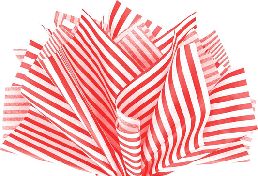 Flexicore Packaging Red Pin Stripe Print Gift Wrap Tissue Paper Size: 15 Inch X 20 Inch | Count: 10 Sheets | Color: Red Pin Stripe