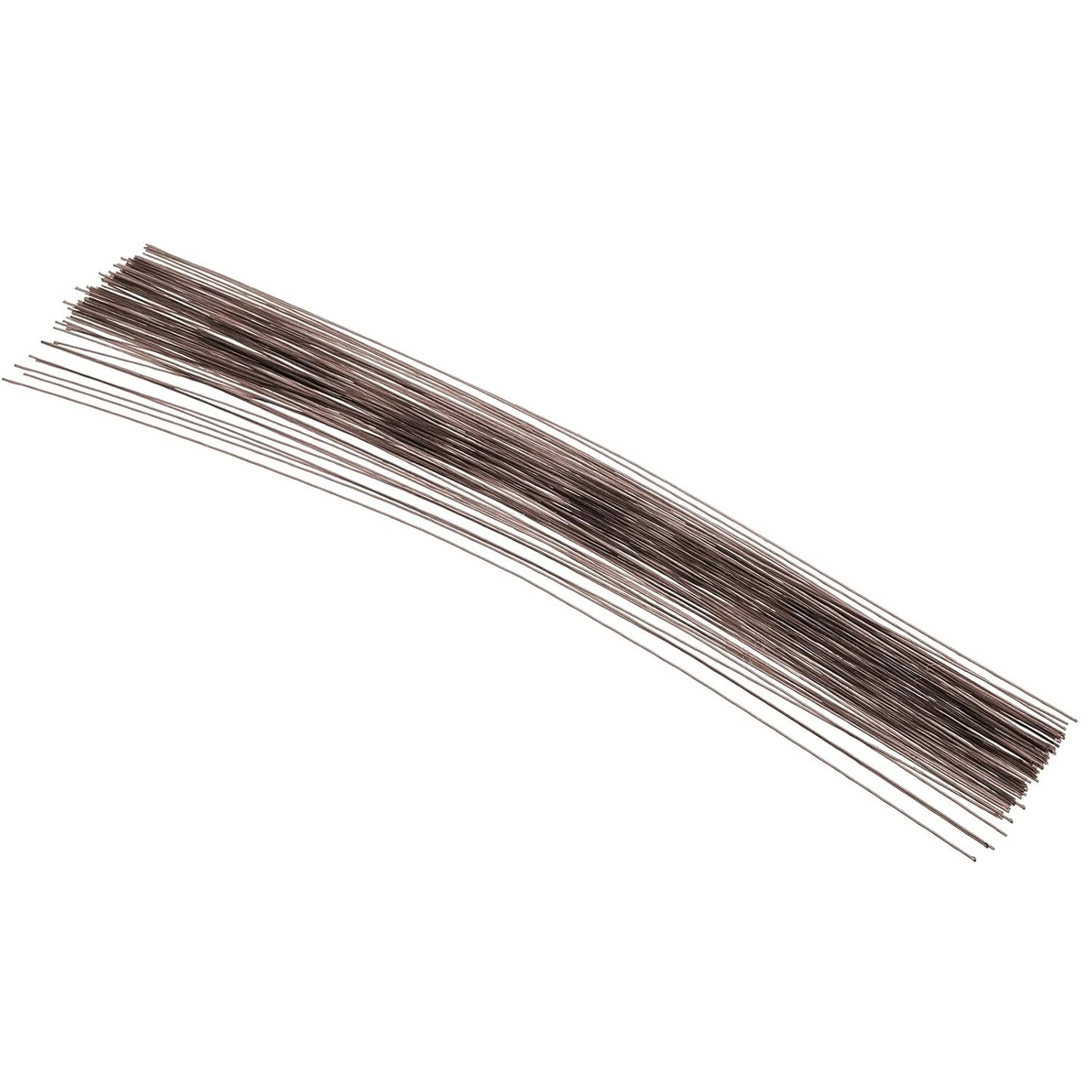 PATIKIL 22 Gauge 16" Floral Stem Wire, 100 Pcs Paper Wrapped Iron Artificial Flower Stem Accessories for DIY Bouquet Stem and Craft Decoration, Brown