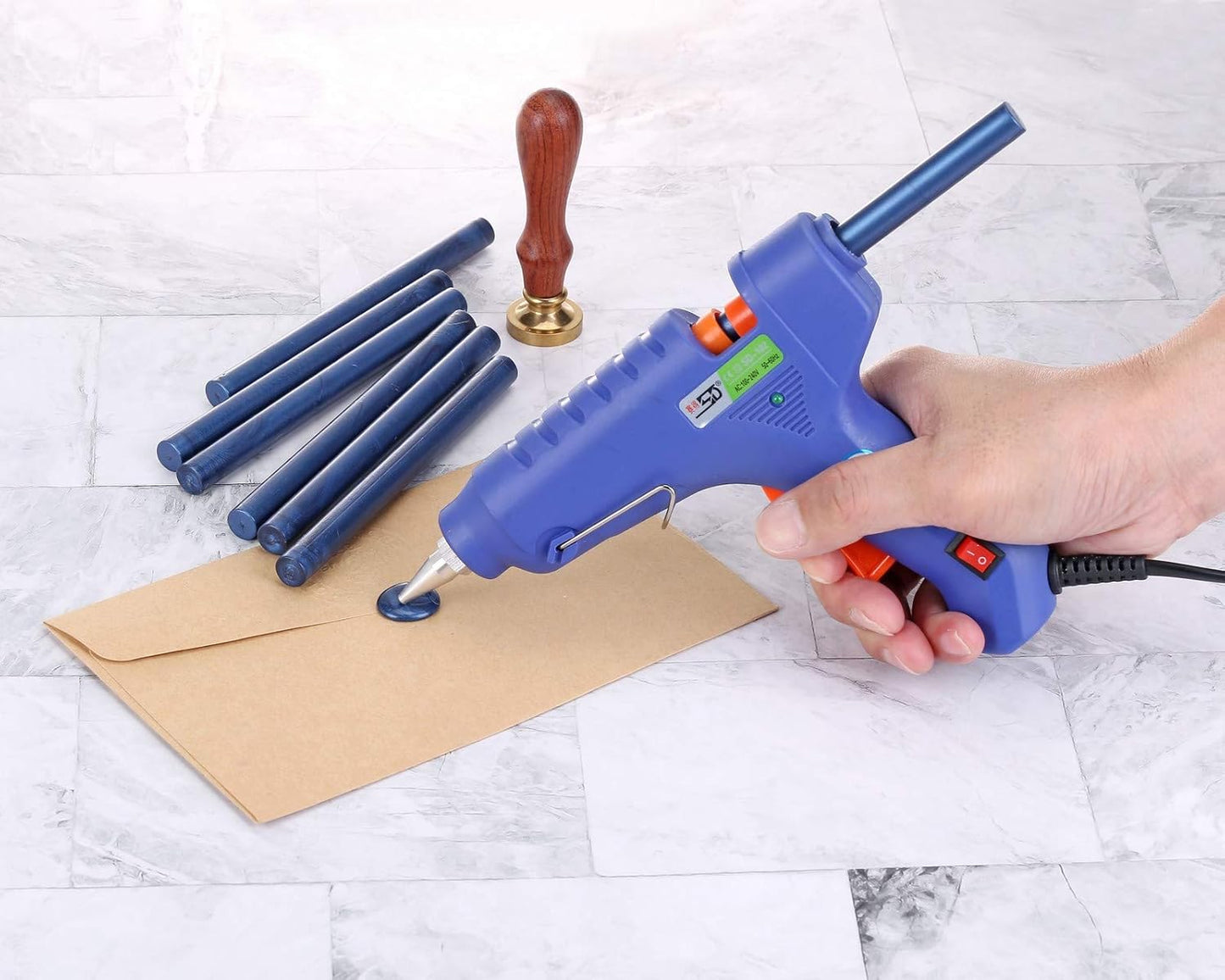 Yoption 15 Pieces Glue Gun Sealing Wax Sticks for Wax Seal Stamp, Great for Wedding Invitations, Cards, Envelopes (Blue)