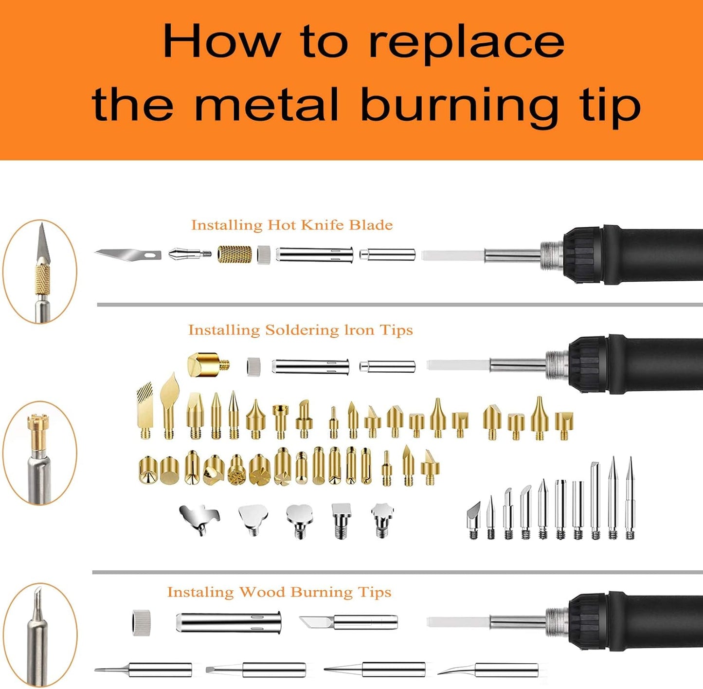 Wood Burning Kit, 110 Pieces Wood Burning Tool with Adjustable Temperature 200-420°C, Professional Wood Burner Pen for Embossing Carving Soldering