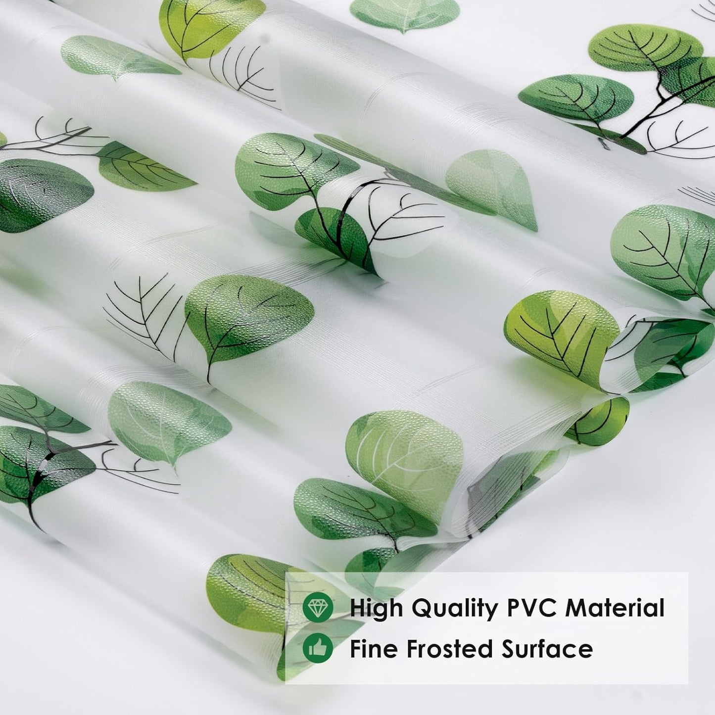 DKTIE Eucalyptus Leaves Stained Glass Window Film with Installation Tools, INS Style Window Privacy Film Decorative, Nordic Style for Home Decor (S541, 17.7'' x 118.1'')