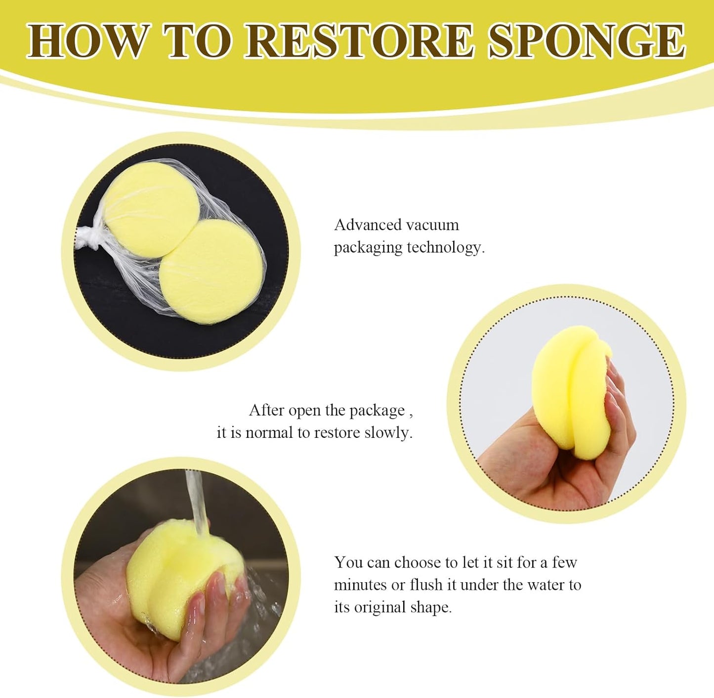 12 Pcs Pottery Sponges, Paint Sponges Tools, Round Big Yellow Sponge for Acrylic Painting, Clay, Craft, Watercolor and More