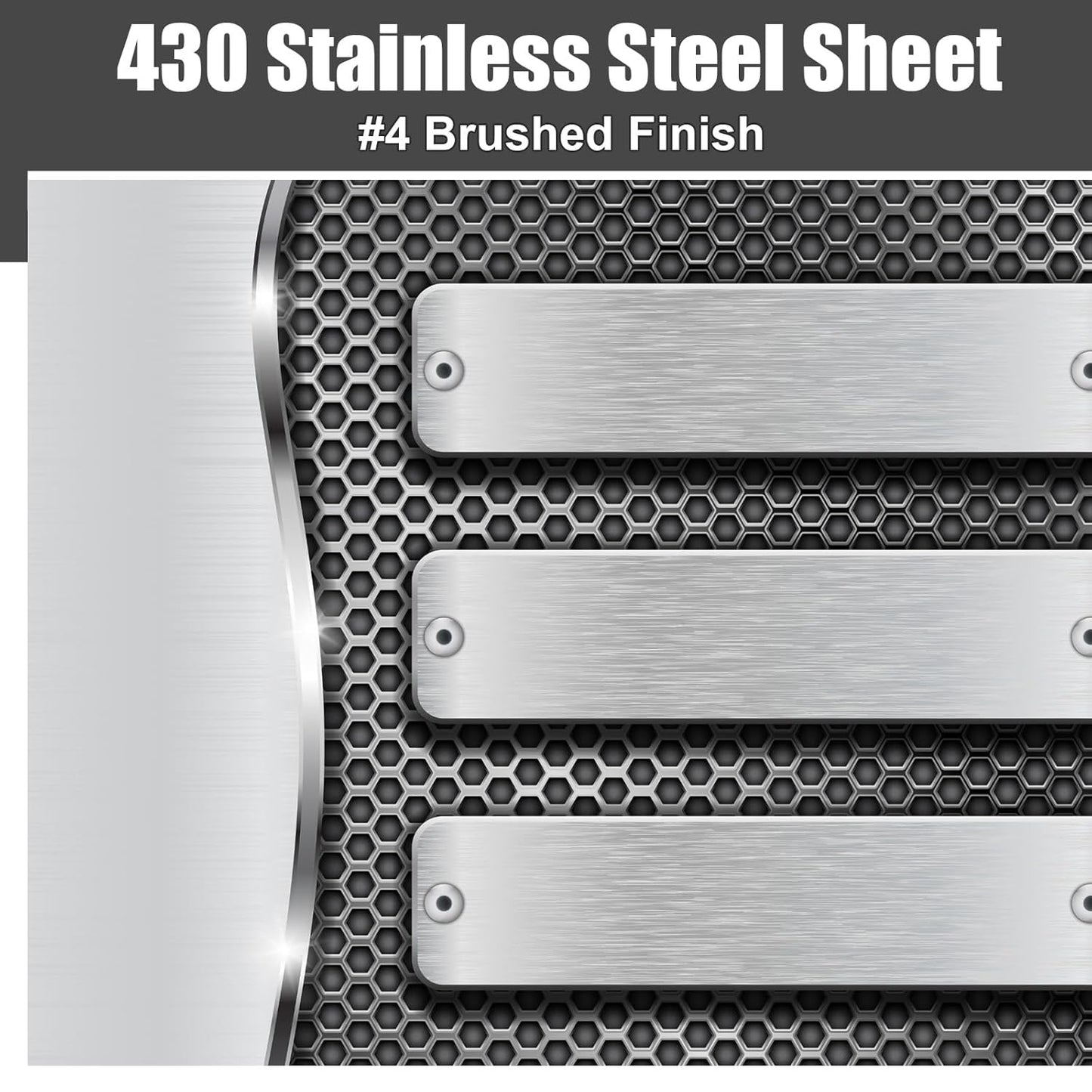 1 Pcs 430 Stainless Steel Sheet Metal 12 x 2 Inches 24GA Metal Plates Panel #4 Brushed Finish Magnetic Mount Board Wall Food Truck Restaurant Crafting Kitchen Floor Trailer Garage Gym