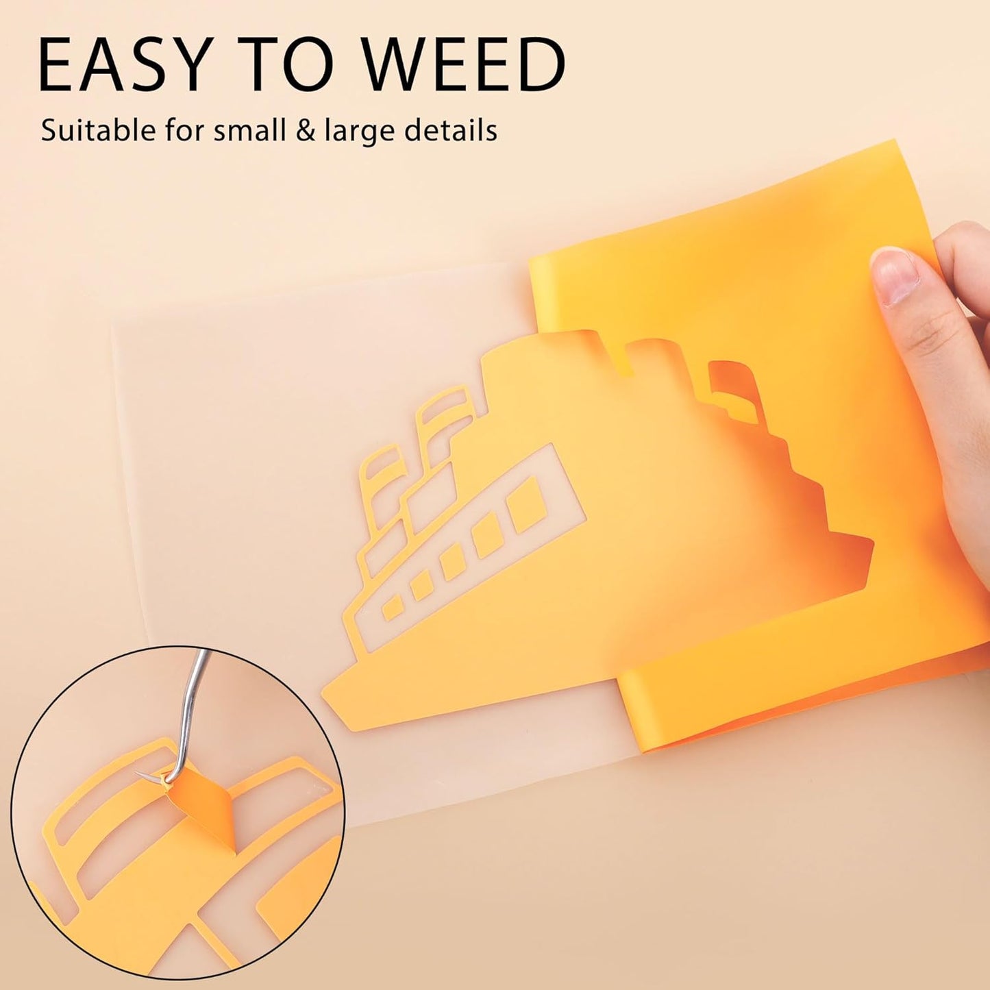 RENLITONG Yellow Orange Iron on Vinyl 12Inch by 50ft Roll HTV Heat Transfer Vinyl for T-Shirt HTV Rolls for All Cutter Machine - Easy to Cut & Weed for Heat Transfer Design