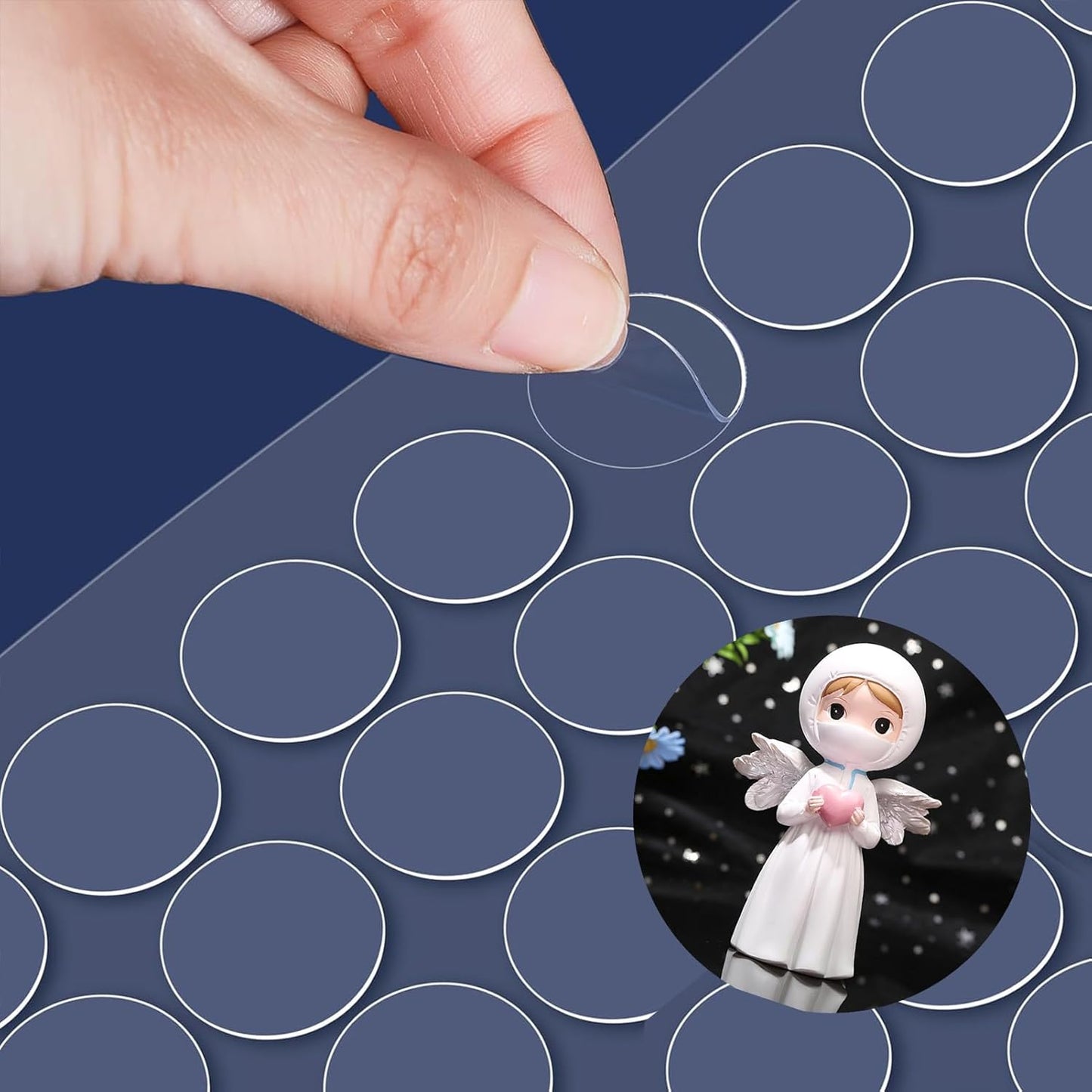 Adhesive Stick dots Two-Sided Sided Mounting Putty Stick Tack for Wall Hanging Crafts Balloons Festival Party Decorations,Clean Removable(0.78"*0.78"-500)