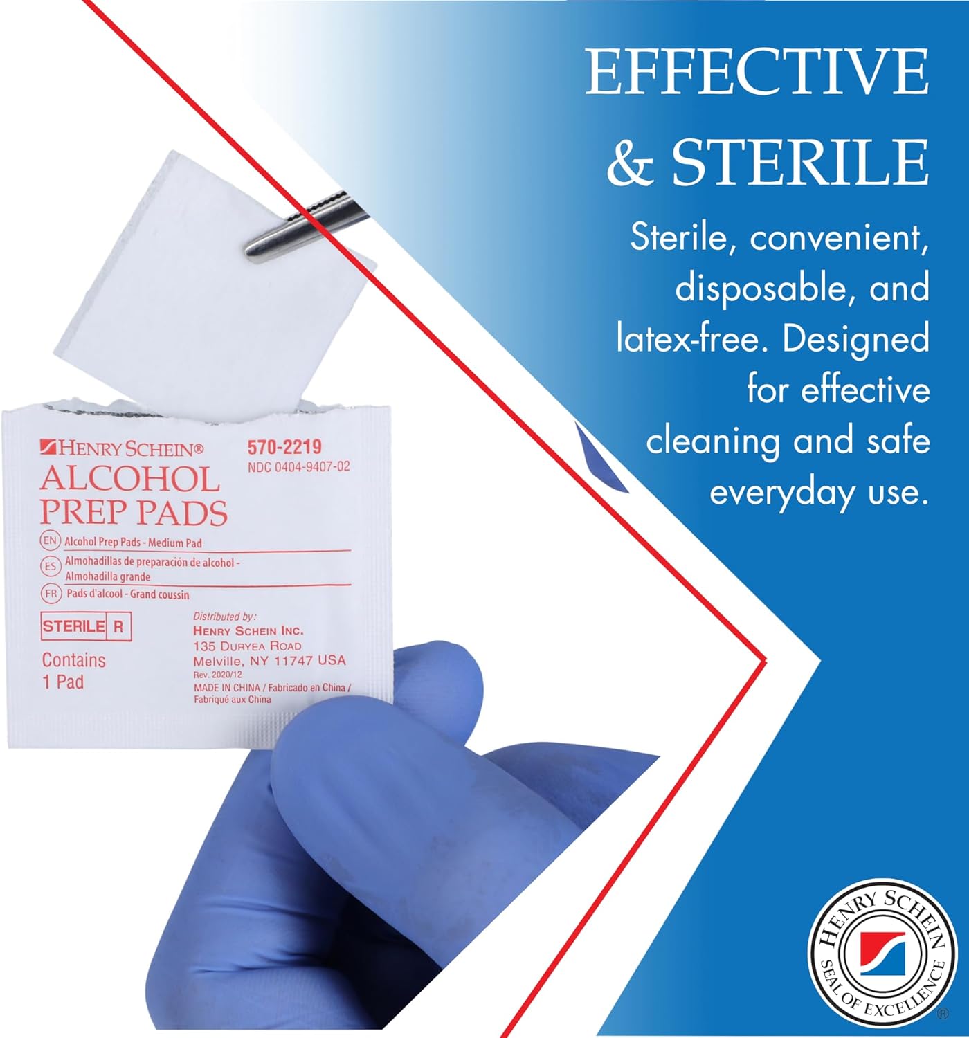 Henry Schein Alcohol Prep Pads, Medium Size, 2,000 Count - 70% Isopropyl Alcohol, Individually Wrapped, Sterile Wipes for Medical & Everyday Use